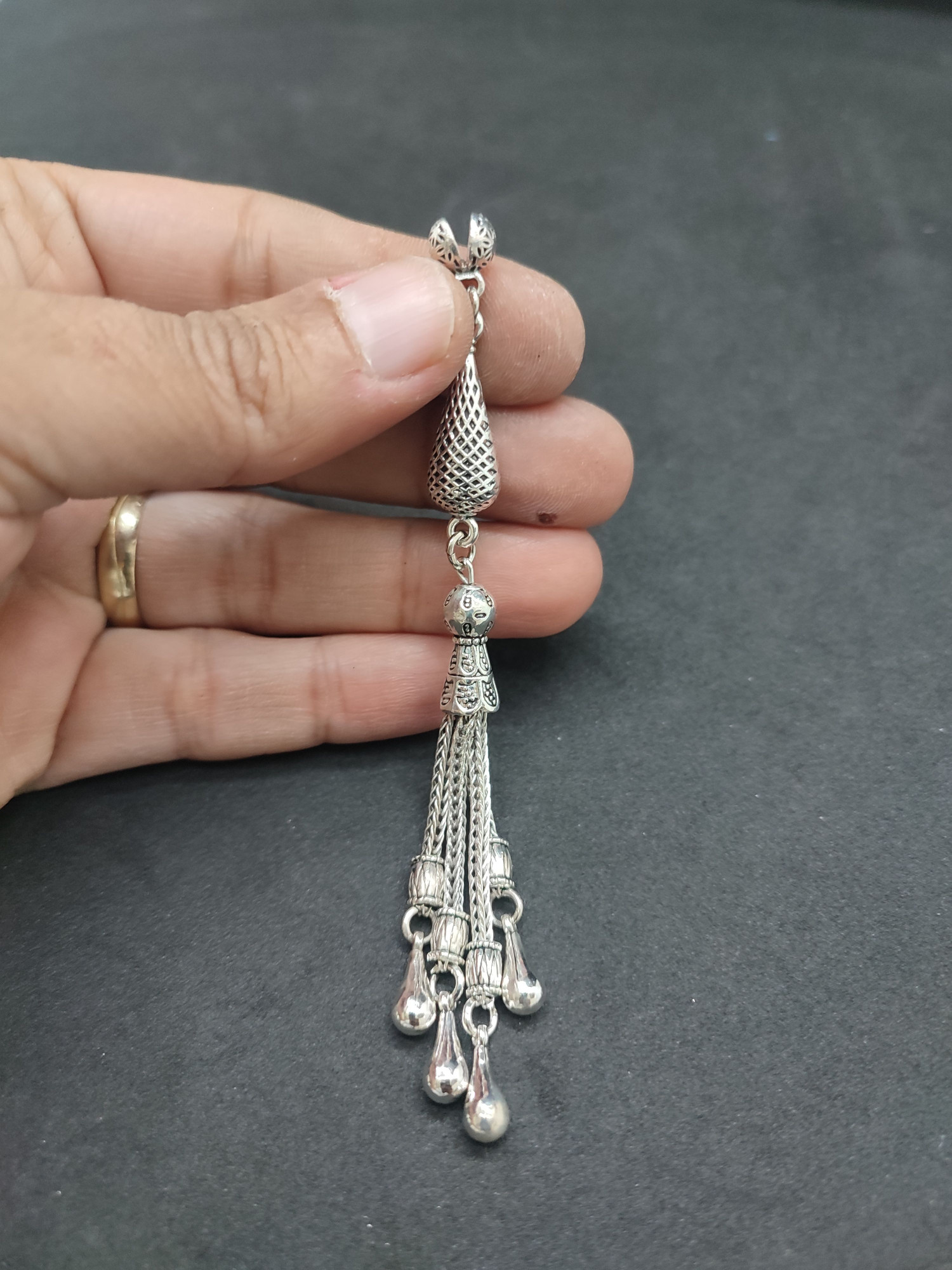 475 Ayar Gümüş Tesbi̇h Püskülü-1062 küçük resim 2