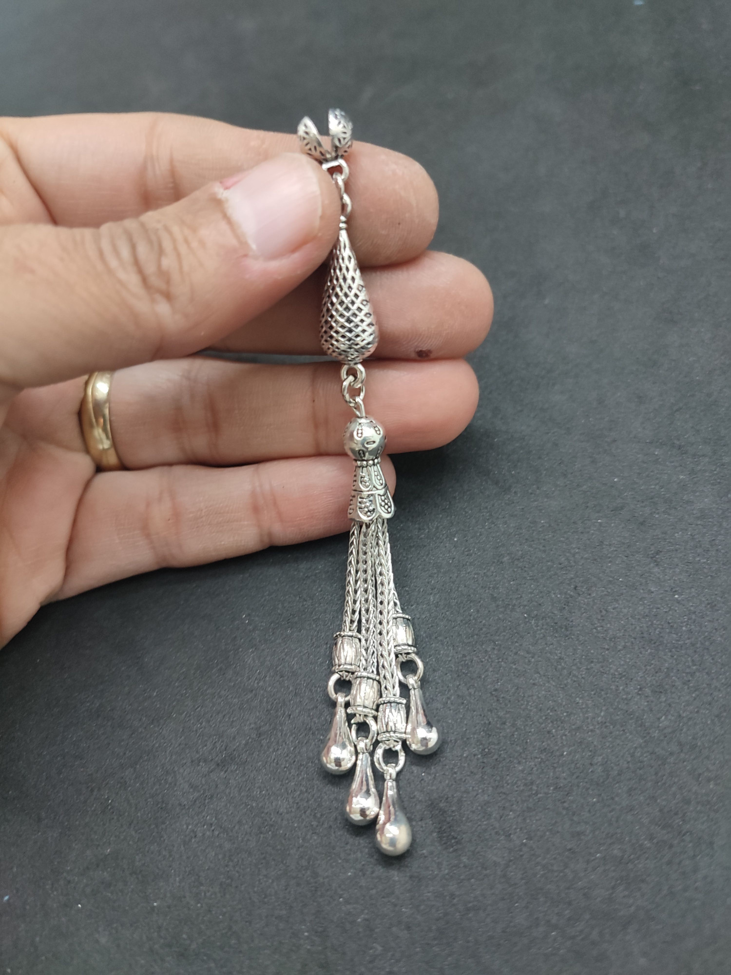 475 Ayar Gümüş Tesbi̇h Püskülü-1062 küçük resim 3