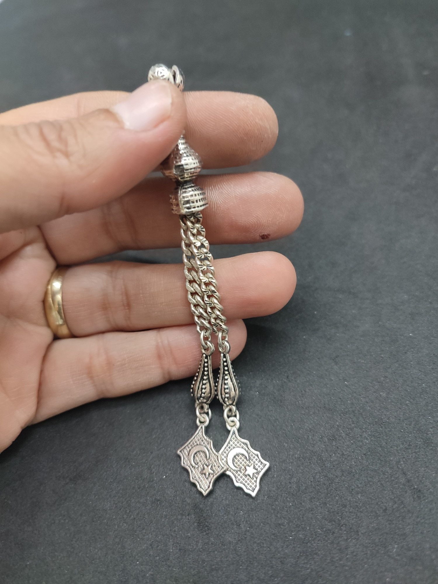 475 Ayar Gümüş Tesbi̇h Püskülü-1064 küçük resim 3