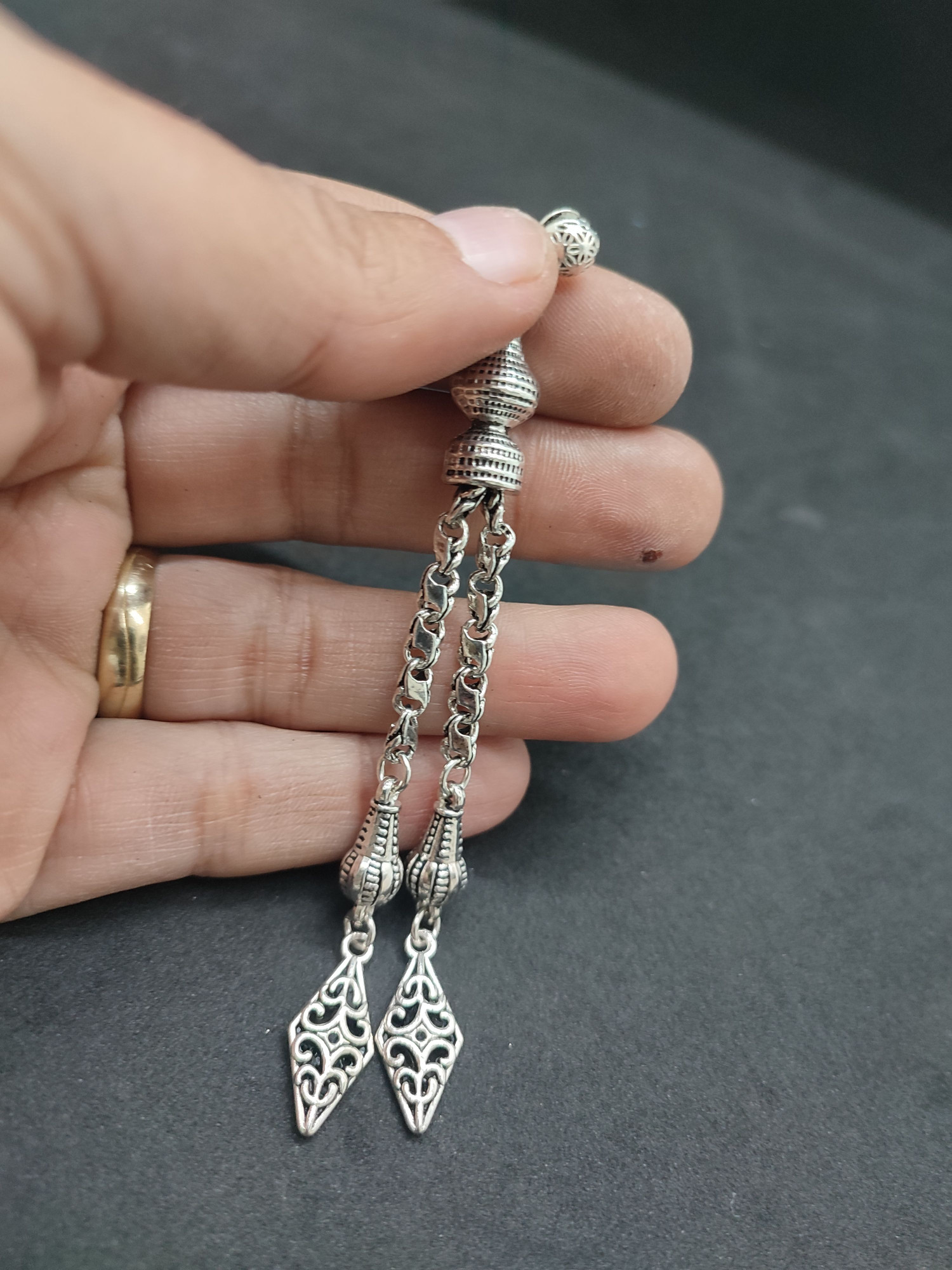 475 Ayar Gümüş Tesbi̇h Püskülü-1065 küçük resim 2