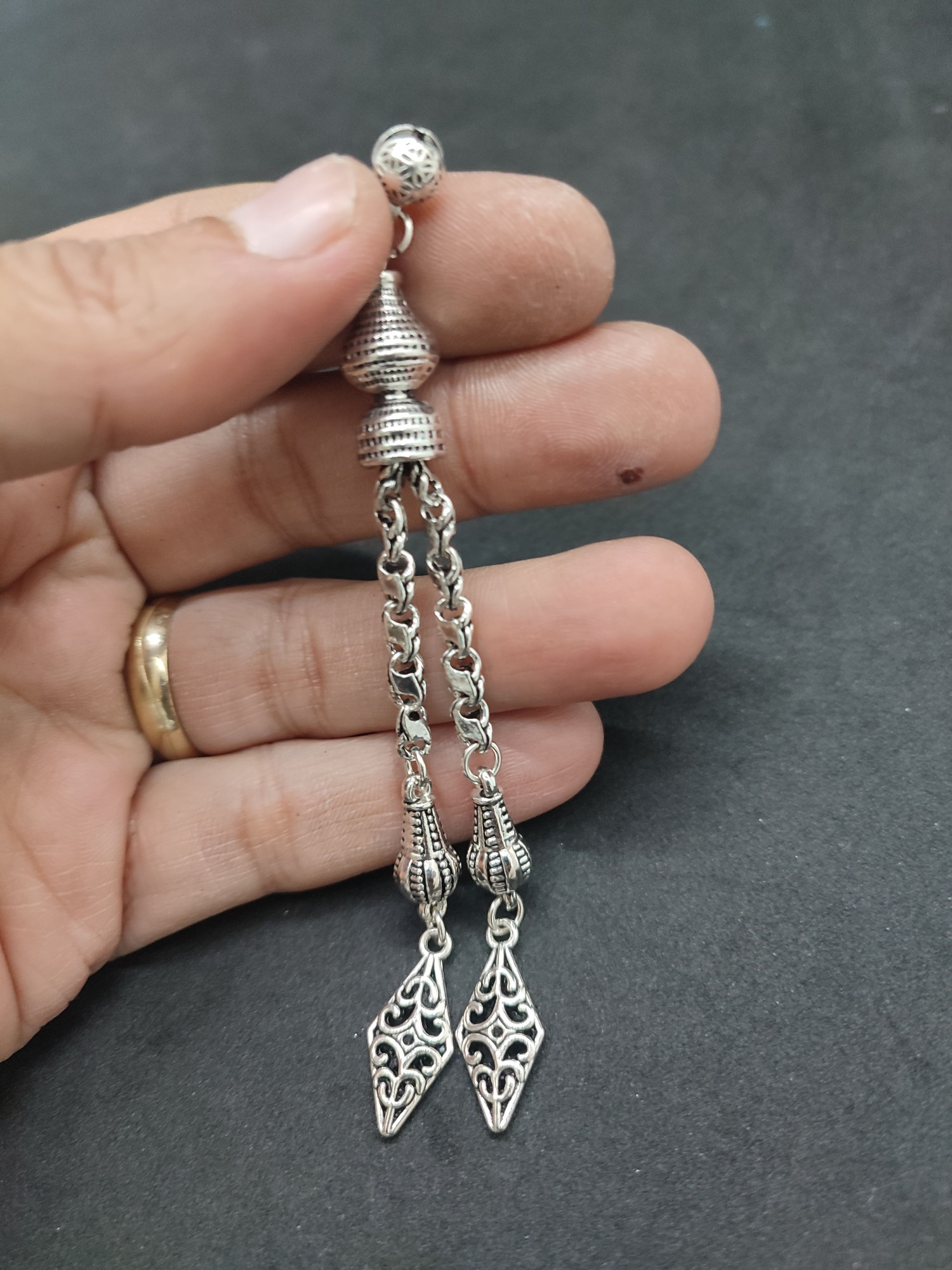 475 Ayar Gümüş Tesbi̇h Püskülü-1065 küçük resim 3