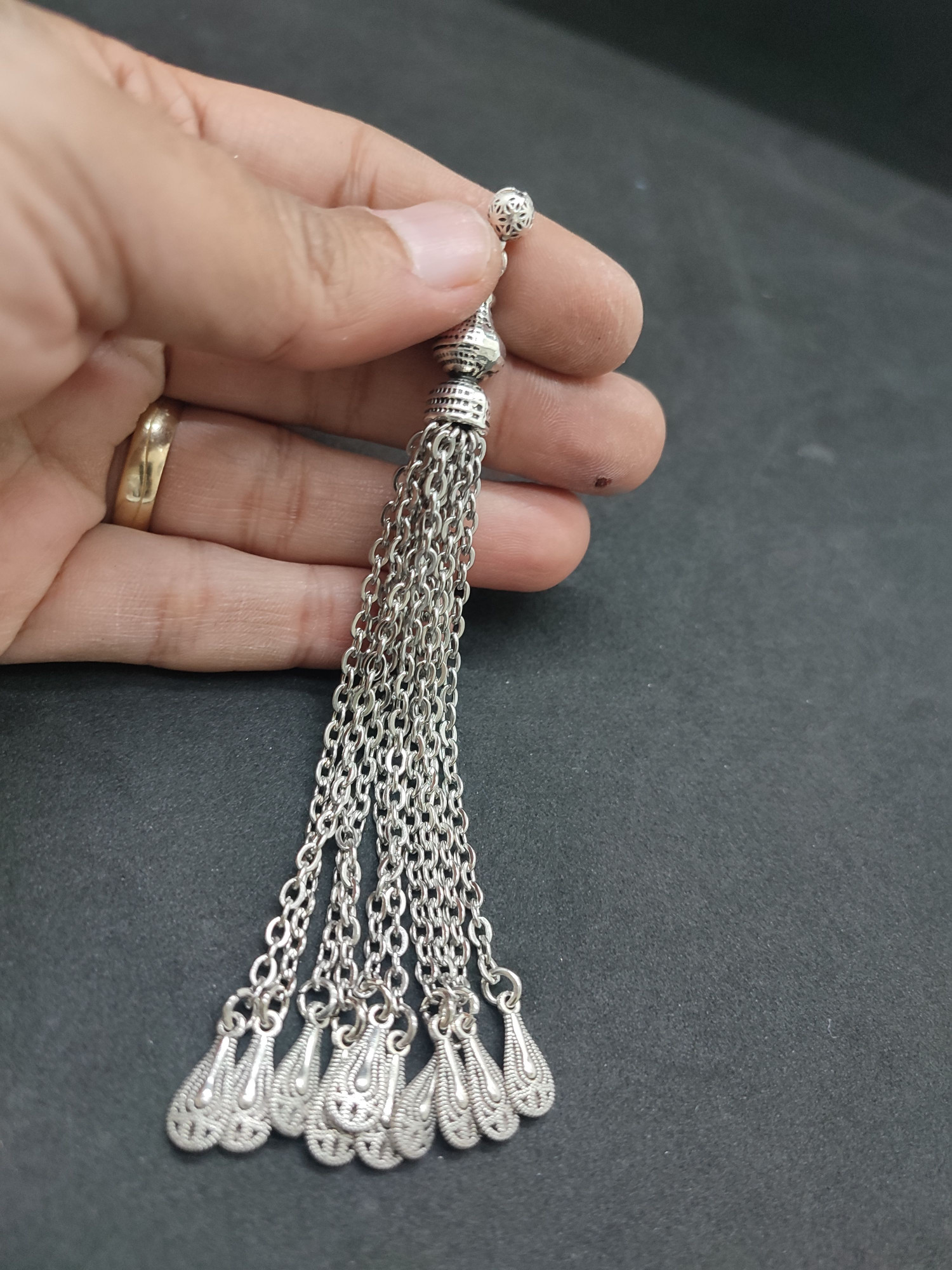 475 Ayar Gümüş Tesbi̇h Püskülü-1071 küçük resim 2