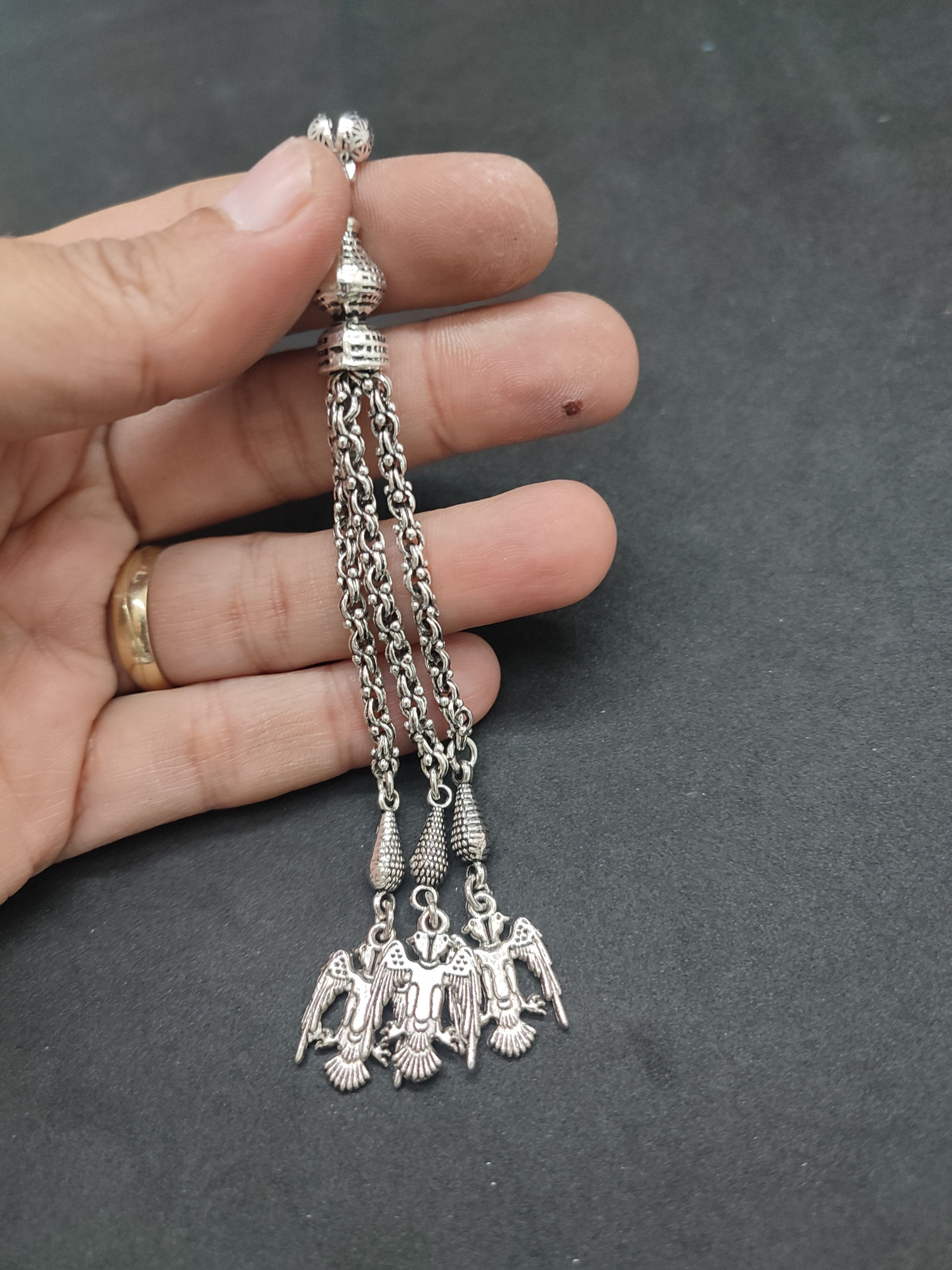 475 Ayar Gümüş Tesbi̇h Püskülü-1072 küçük resim 3