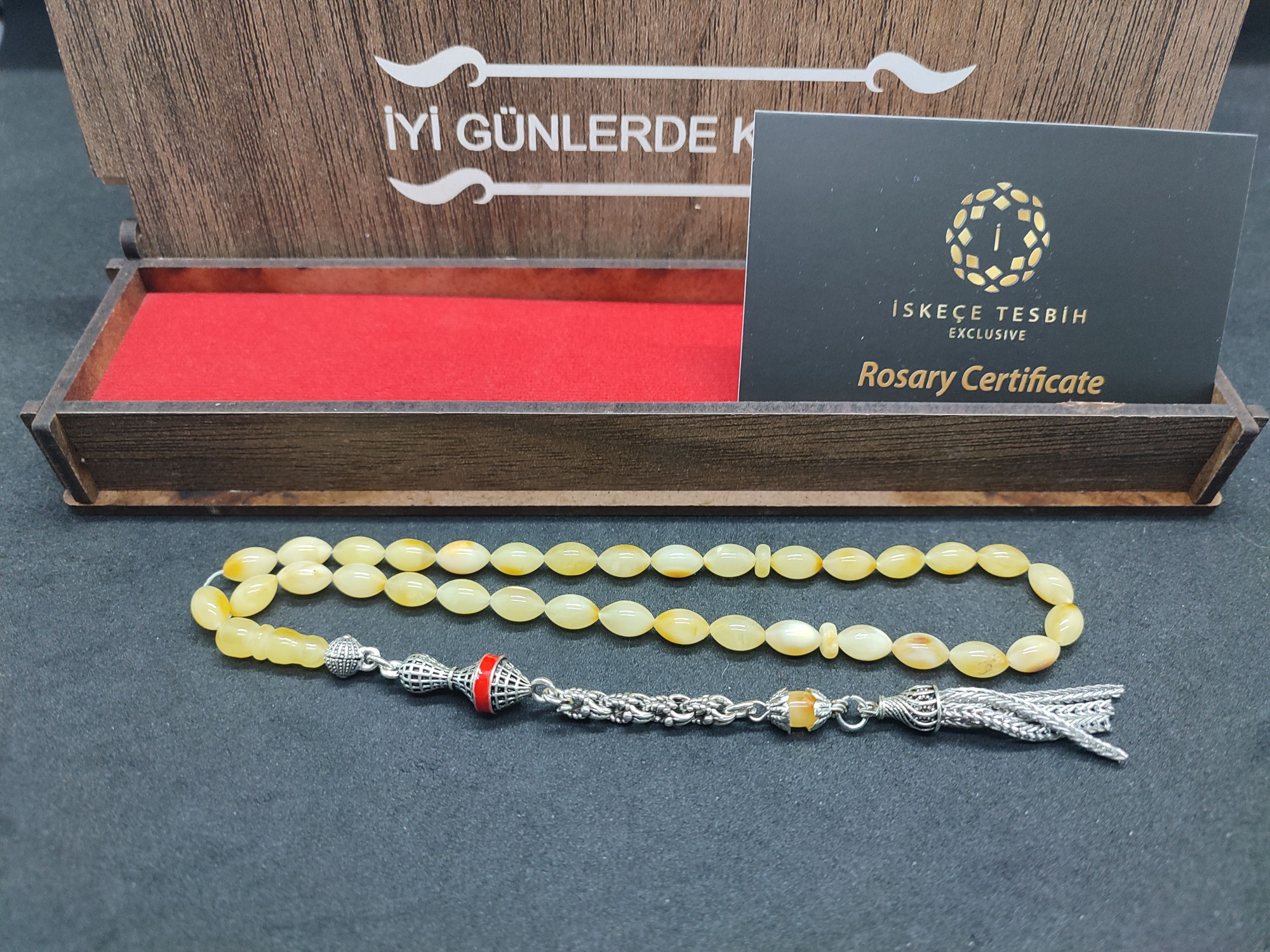 Ahşap Kutulu 475 Ayar Gümüş Püsküllü Kalingrad Kaya Damla 9.20 Gr. Sertifikalı 9460 küçük resim 2