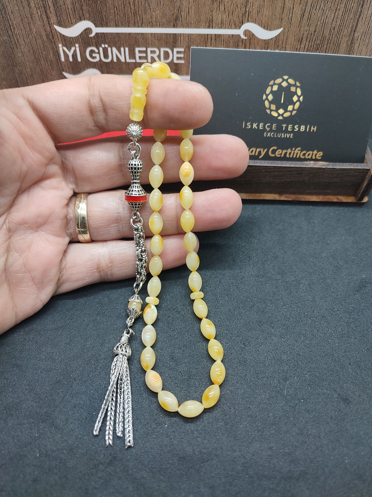 Ahşap Kutulu 475 Ayar Gümüş Püsküllü Kalingrad Kaya Damla 9.20 Gr. Sertifikalı 9460 küçük resim 4