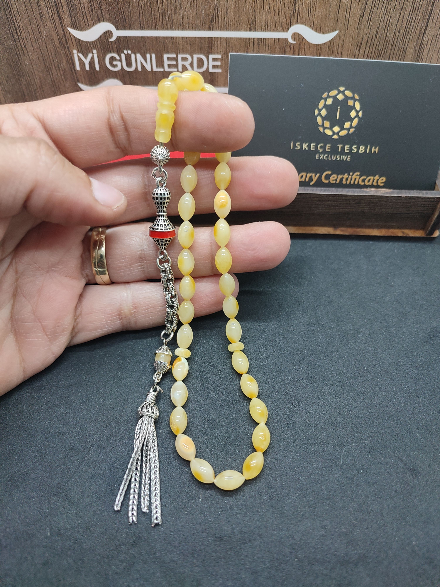 Ahşap Kutulu 475 Ayar Gümüş Püsküllü Kalingrad Kaya Damla 9.20 Gr. Sertifikalı 9460 küçük resim 5