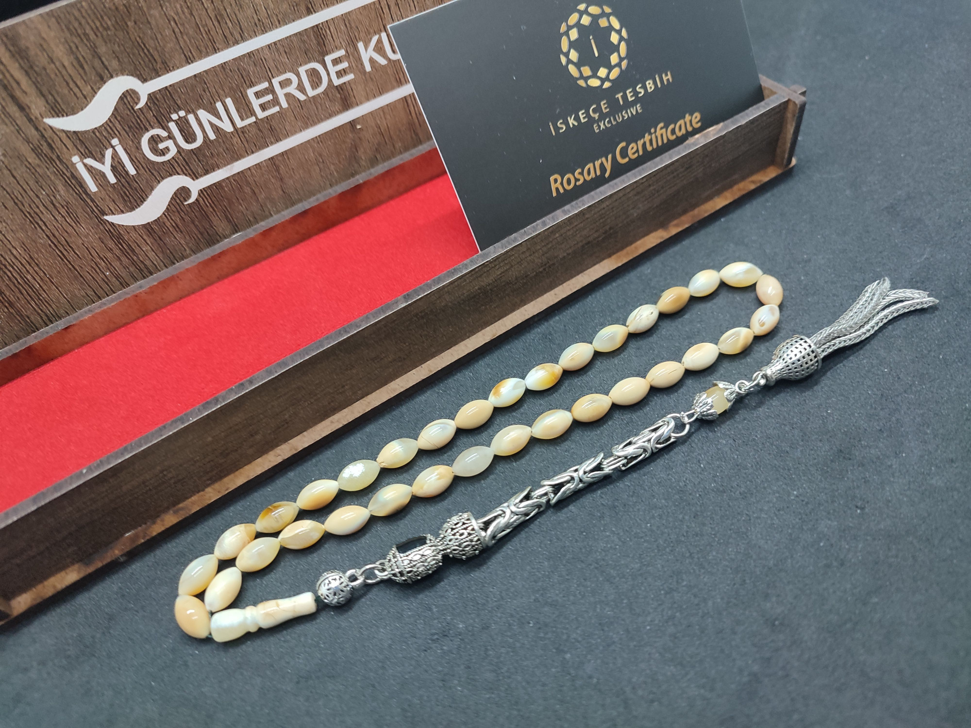 Ahşap Kutulu 475 Ayar Gümüş Püsküllü Kalingrad Kaya Damla 9.20 Gr. Sertifikalı 9461
