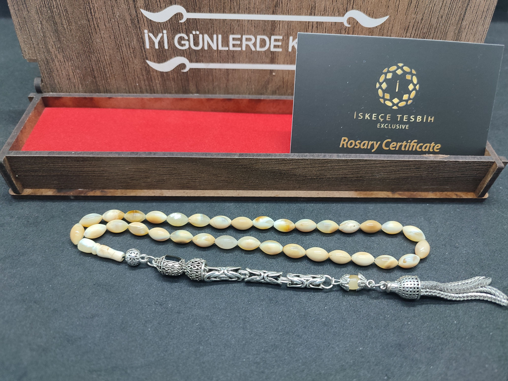 Ahşap Kutulu 475 Ayar Gümüş Püsküllü Kalingrad Kaya Damla 9.20 Gr. Sertifikalı 9461 küçük resim 2