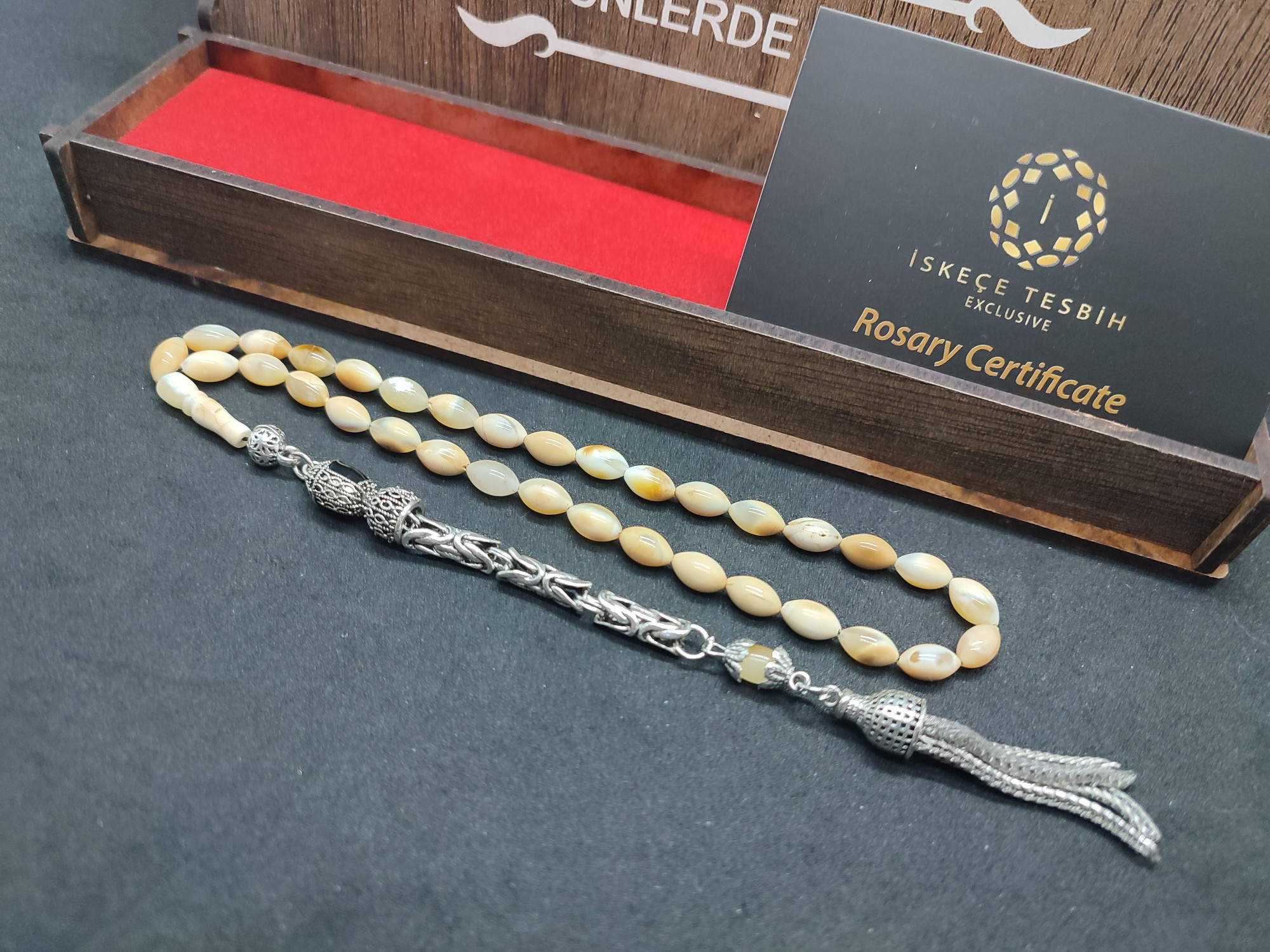 Ahşap Kutulu 475 Ayar Gümüş Püsküllü Kalingrad Kaya Damla 9.20 Gr. Sertifikalı 9461 küçük resim 3