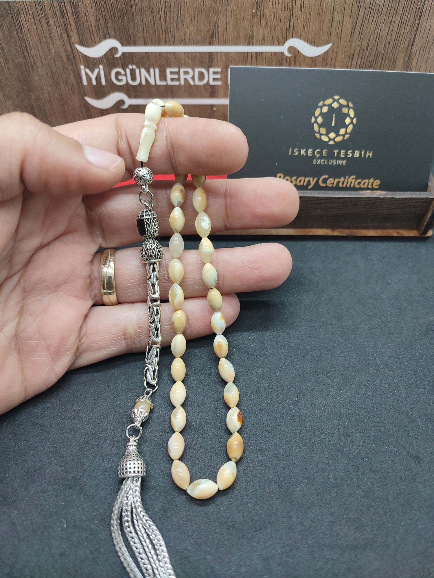 Ahşap Kutulu 475 Ayar Gümüş Püsküllü Kalingrad Kaya Damla 9.20 Gr. Sertifikalı 9461 küçük resim 5