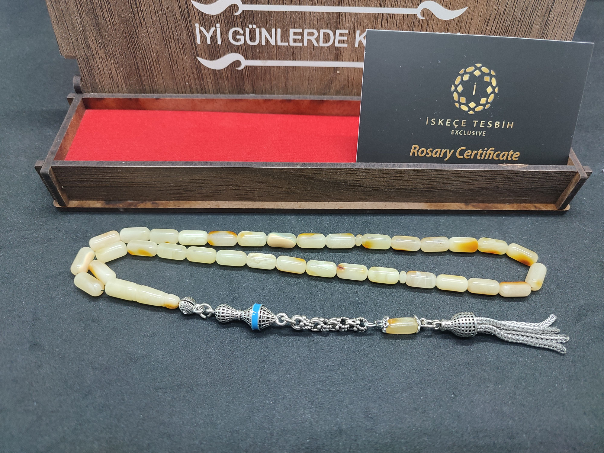 Ahşap Kutulu 475 Ayar Gümüş Püsküllü Kalingrad Kaya Damla 10.80 Gr. Sertifikalı 9462 küçük resim 2