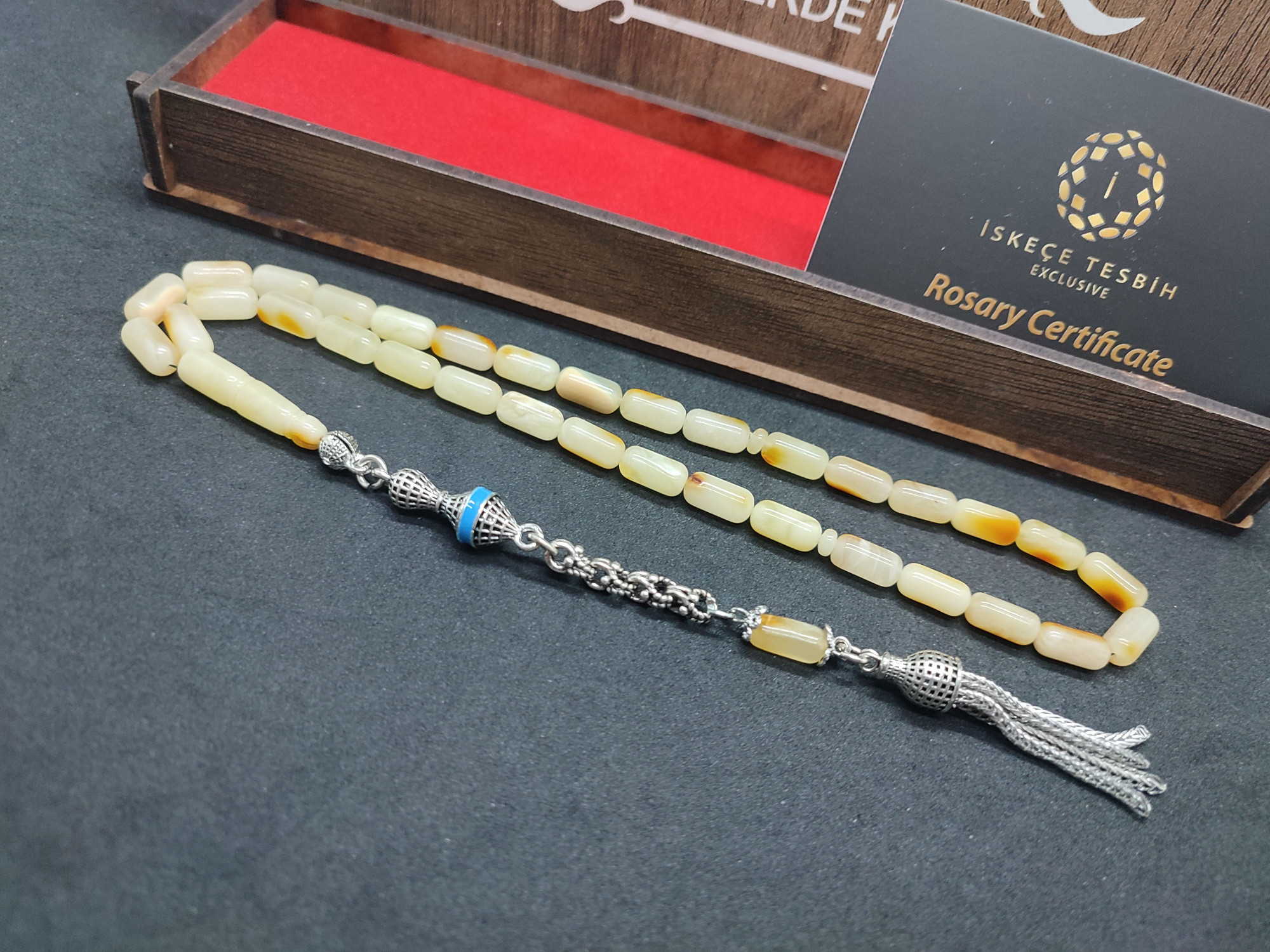 Ahşap Kutulu 475 Ayar Gümüş Püsküllü Kalingrad Kaya Damla 10.80 Gr. Sertifikalı 9462 küçük resim 3