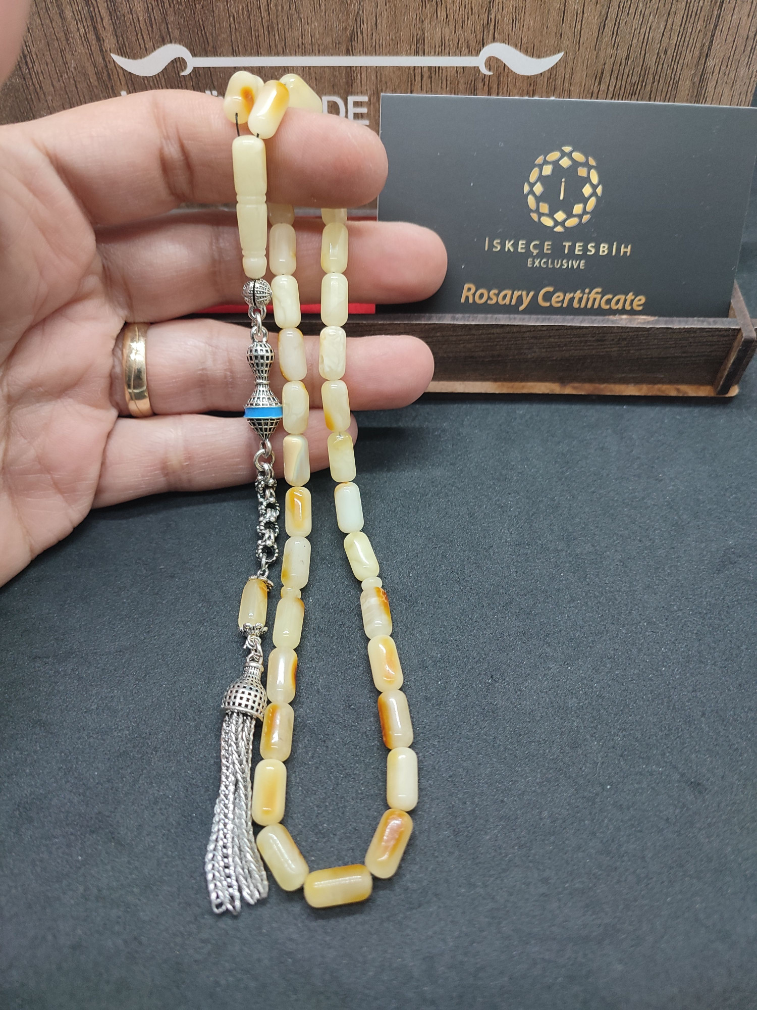 Ahşap Kutulu 475 Ayar Gümüş Püsküllü Kalingrad Kaya Damla 10.80 Gr. Sertifikalı 9462 küçük resim 4