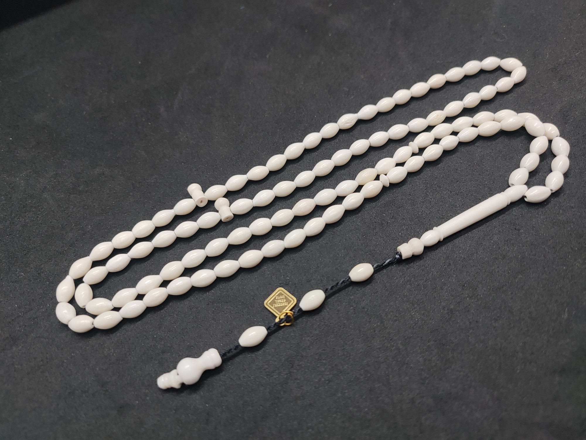 İskeçeli Cemil Usta Eseri Balina Kemiği Namaz Tesbihi Sertifikalı 9468