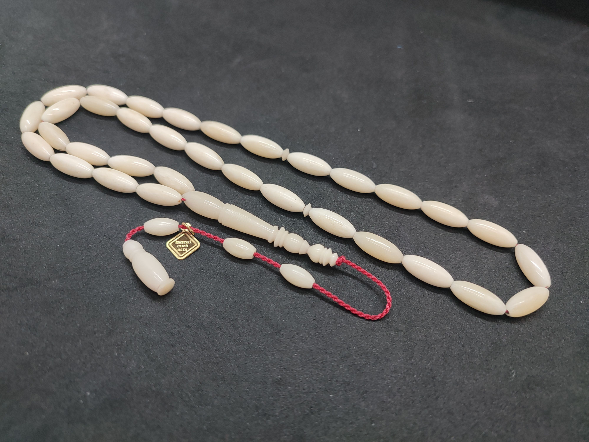 Başka Yerde Yok! İskeçeli Cemil Usta Eseri İri Boy Balina Kemiği Sertifikalı 9476 küçük resim 3