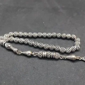 Bu Fiyata Yok!!! Bilek Boy 475 Ayar Gümüş Tesbih Sertifikalı küçük resim 2