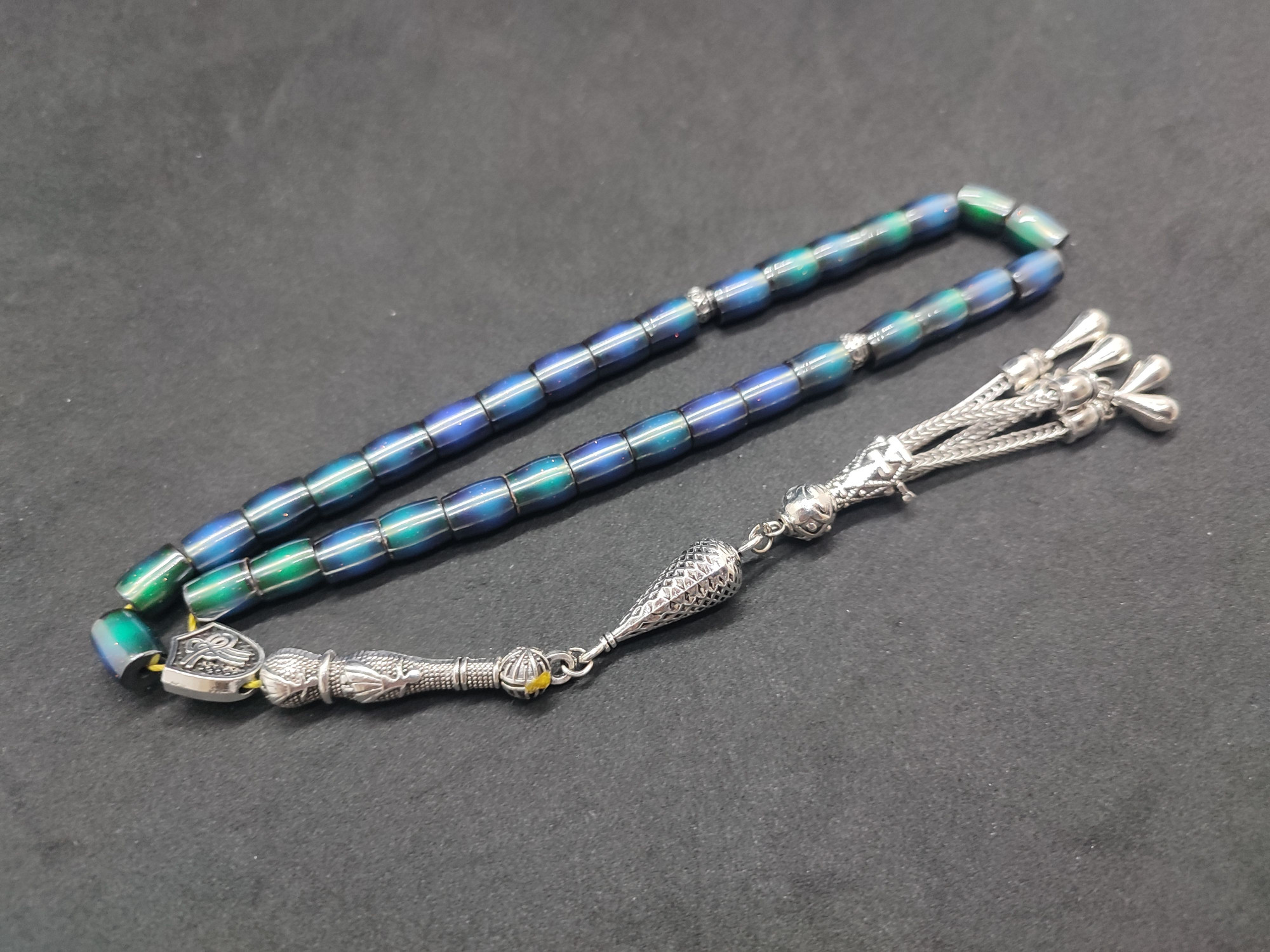 Telkari Püskül Kombinli El Isısına Göre 7 Renk Değiştiren His Taşı Sertifikalı küçük resim 2