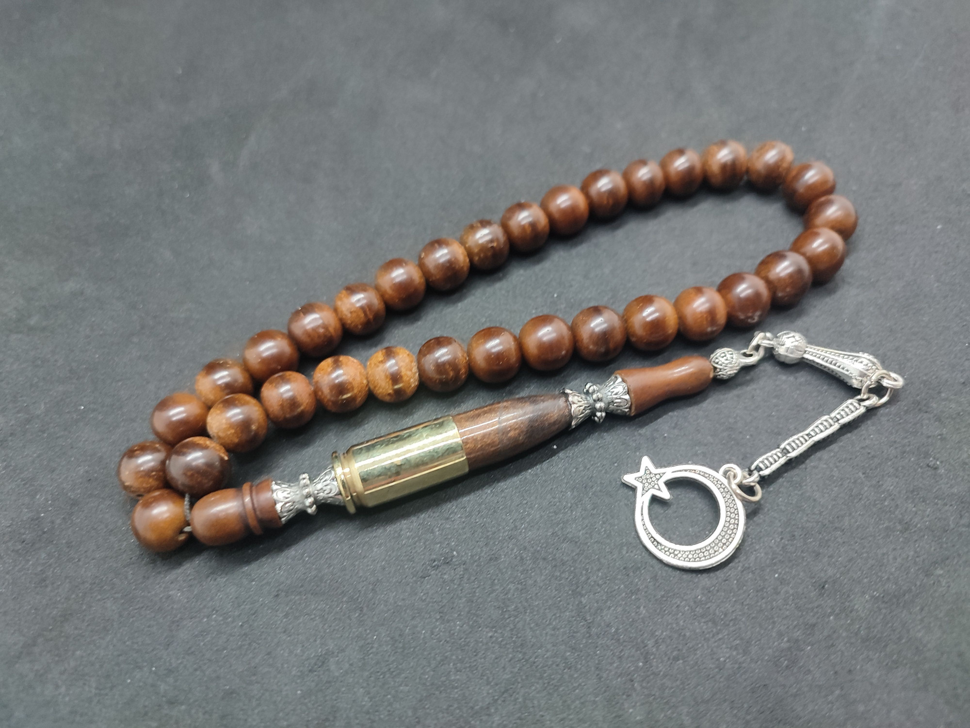 İmame Mermi Kovanı ve Gümüş Nakkaş Kombinli Naturel Ceviz Ağacı Sertifikalı 9466