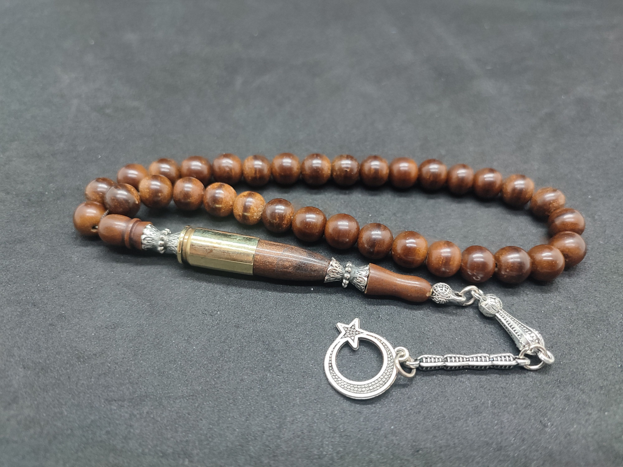 İmame Mermi Kovanı ve Gümüş Nakkaş Kombinli Naturel Ceviz Ağacı Sertifikalı 9466 küçük resim 2