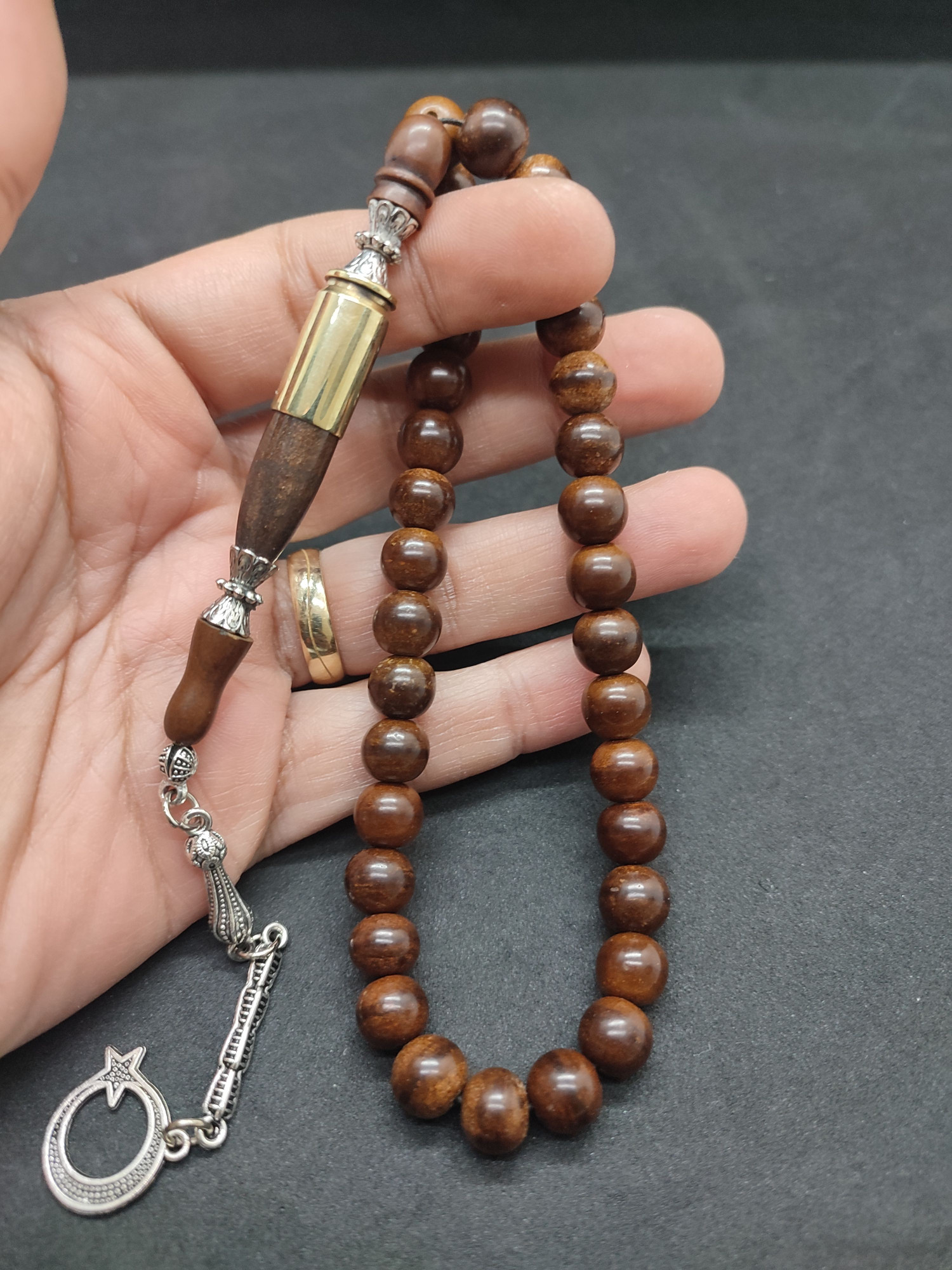 İmame Mermi Kovanı ve Gümüş Nakkaş Kombinli Naturel Ceviz Ağacı Sertifikalı 9466 küçük resim 4