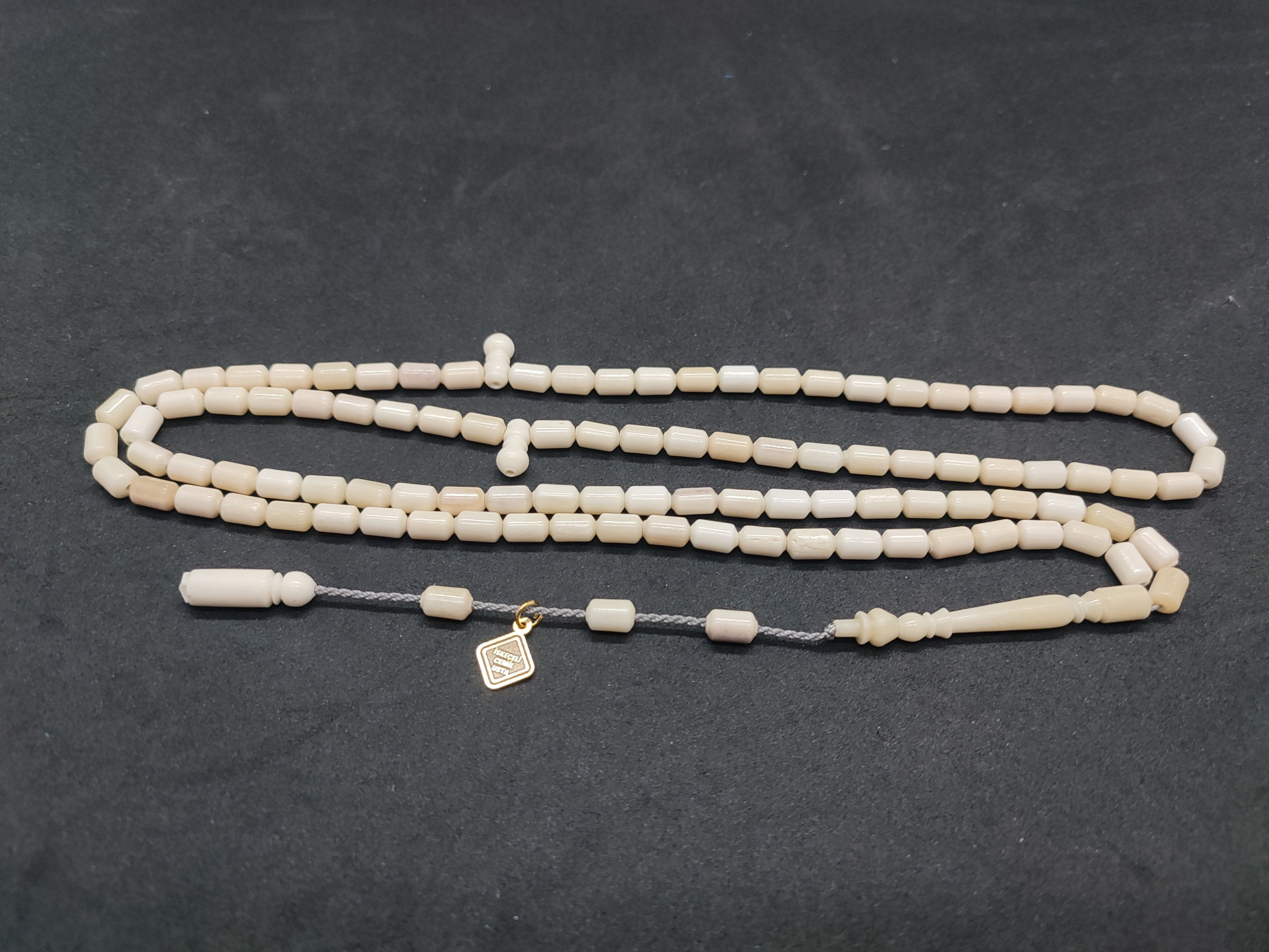 İskeçeli Cemil Usta Eseri Balina Kemiği Namaz Tesbihi Sertifikalı 9467