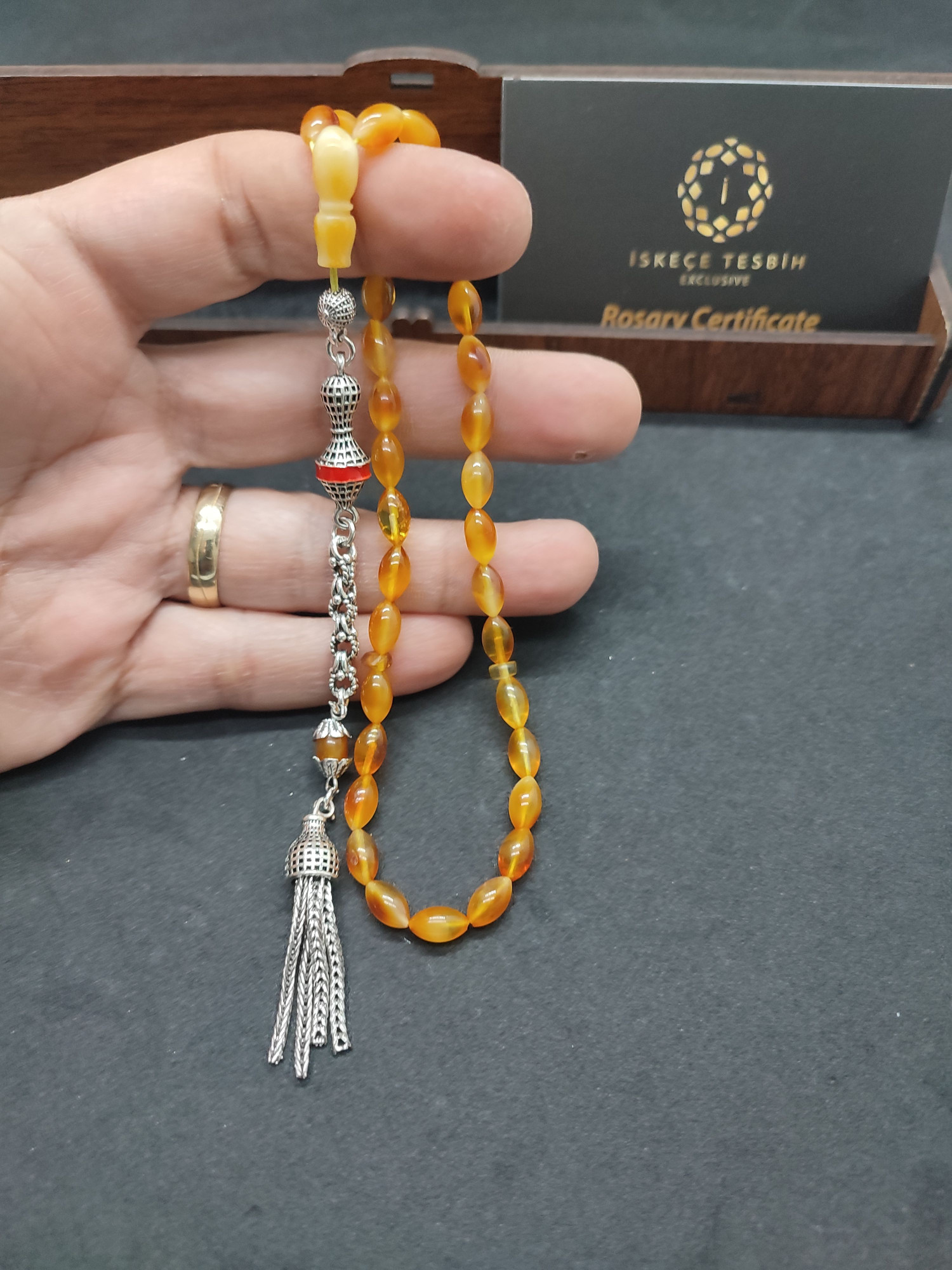 475 Ayar Gümüş Püsküllü El Boy Litvanya Kaya Damla 7.49 Gr. Sertifikalı 9481 küçük resim 4