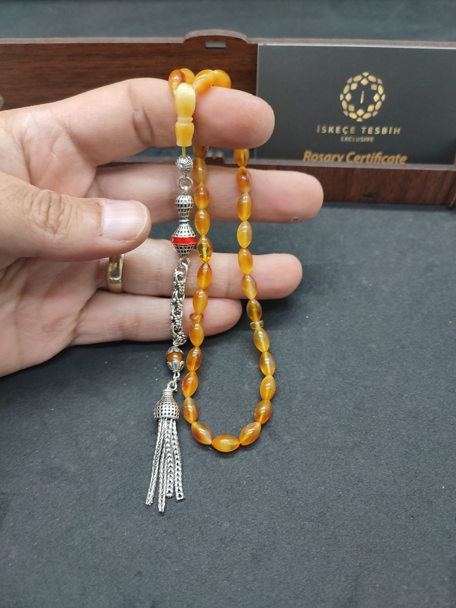 475 Ayar Gümüş Püsküllü El Boy Litvanya Kaya Damla 7.49 Gr. Sertifikalı 9481 küçük resim 5