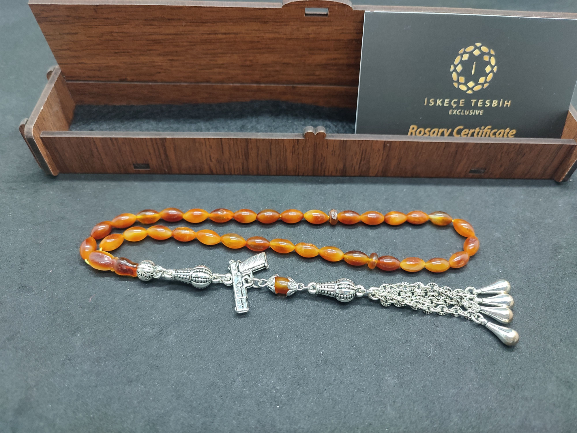 475 Ayar Gümüş Püsküllü El Boy Litvanya Kaya Damla 6.50 Gr. Sertifikalı 9482 küçük resim 2