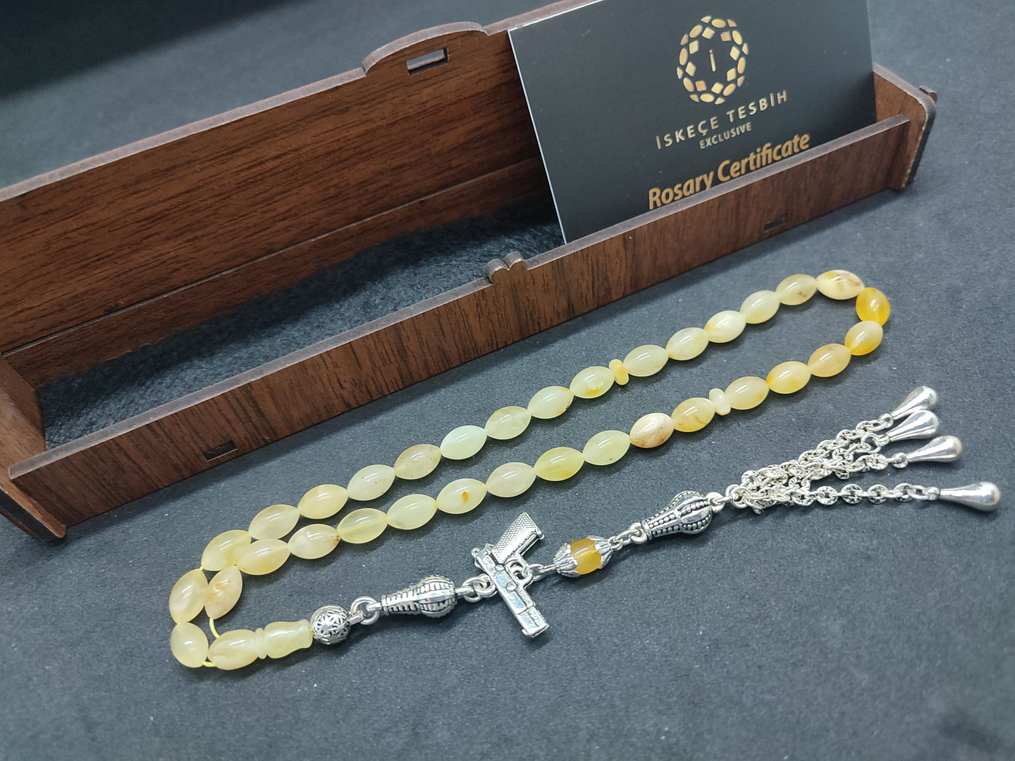 475 Ayar Gümüş Püsküllü El Boy Litvanya Kaya Damla 8.37 Gr. Sertifikalı 9483 küçük resim 2