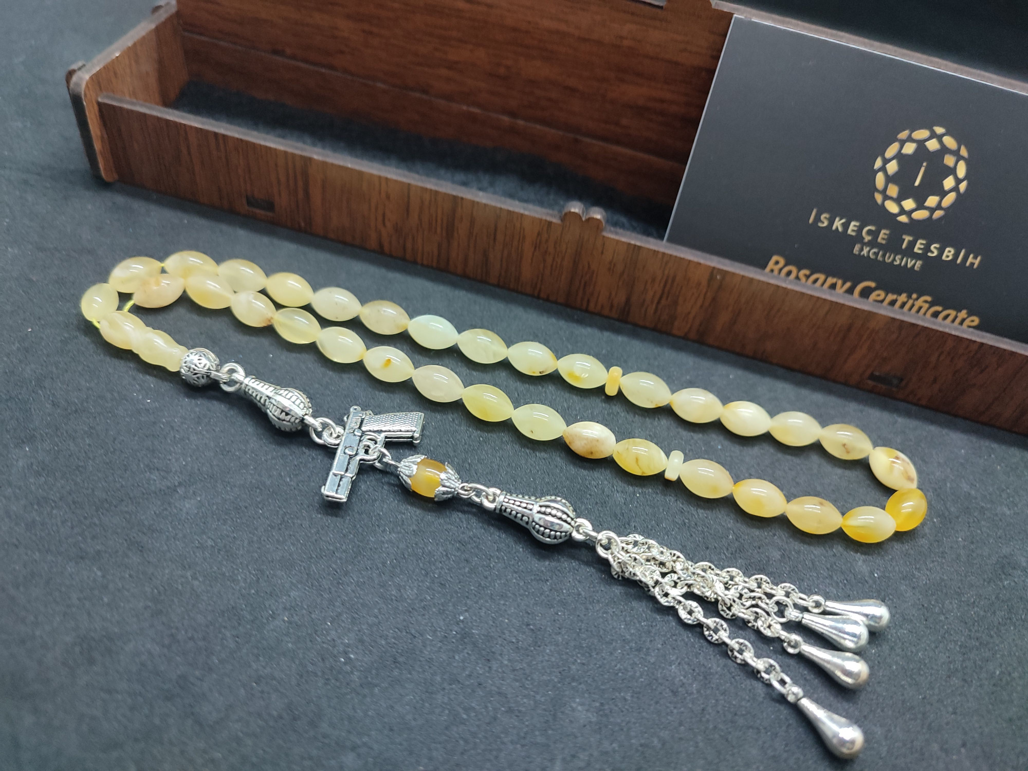 475 Ayar Gümüş Püsküllü El Boy Litvanya Kaya Damla 8.37 Gr. Sertifikalı 9483 küçük resim 3