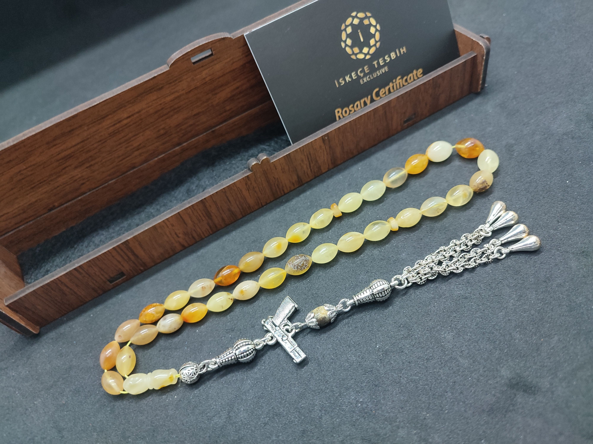 475 Ayar Gümüş Püsküllü El Boy Litvanya Kaya Damla 9.25 Gr. Sertifikalı 9484 küçük resim 2