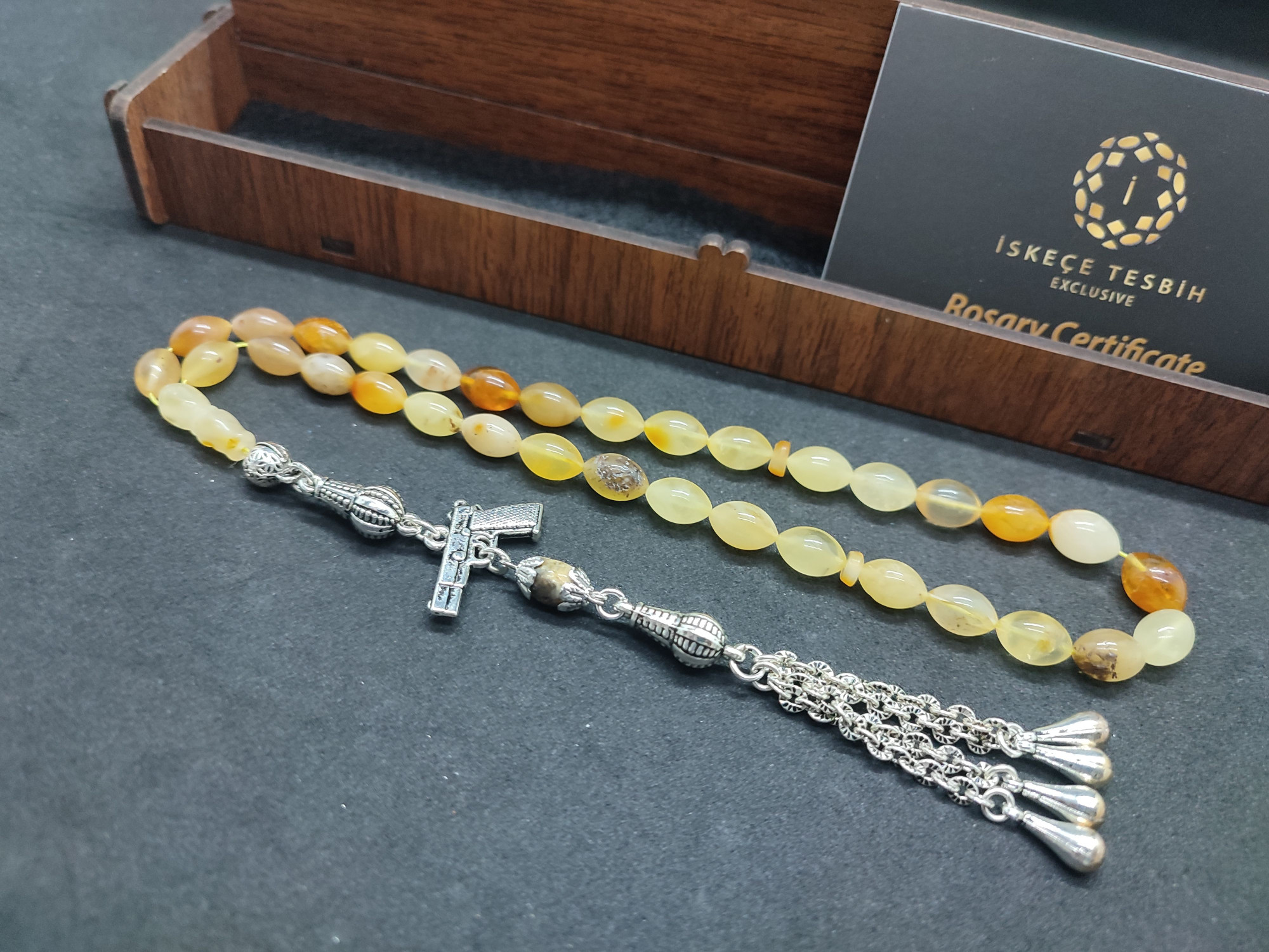 475 Ayar Gümüş Püsküllü El Boy Litvanya Kaya Damla 9.25 Gr. Sertifikalı 9484 küçük resim 3