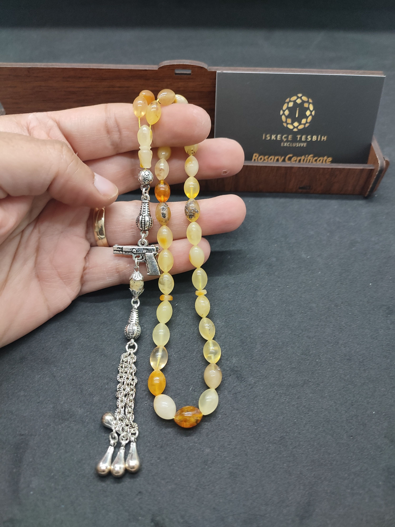 475 Ayar Gümüş Püsküllü El Boy Litvanya Kaya Damla 9.25 Gr. Sertifikalı 9484 küçük resim 5