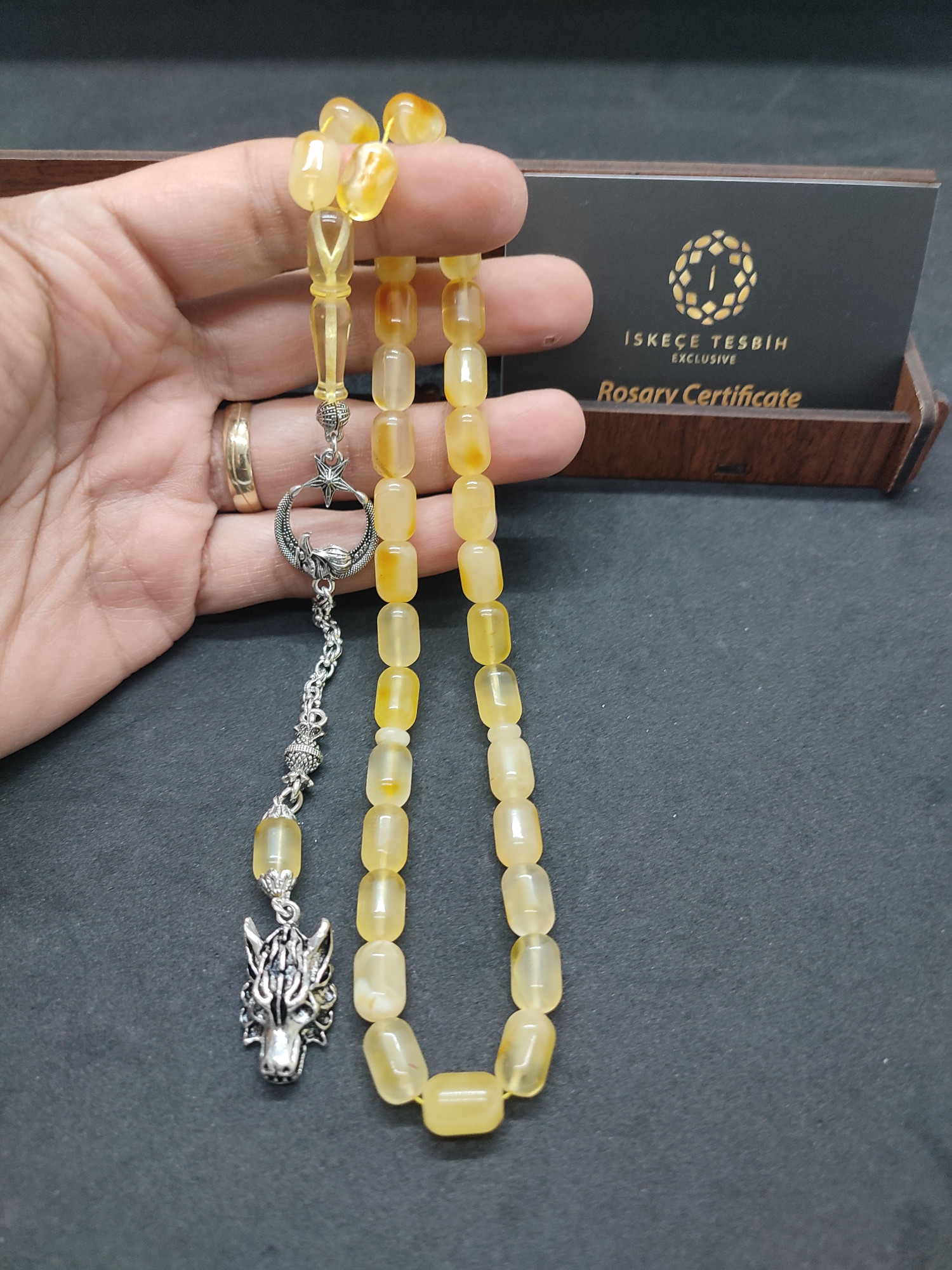 475 Ayar Gümüş Püsküllü Litvanya Kaya Damla 18.85 Gr. Sertifikalı 9486 küçük resim 3