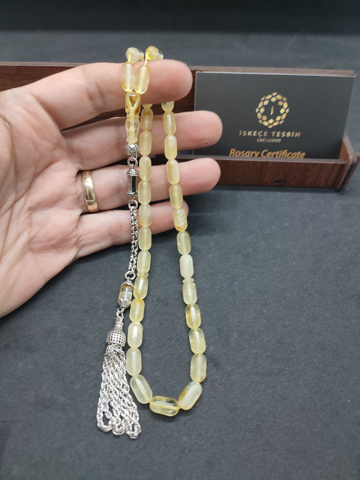 475 Ayar Gümüş Püsküllü Litvanya Kaya Damla 14.21 Gr. Sertifikalı 9487 küçük resim 3