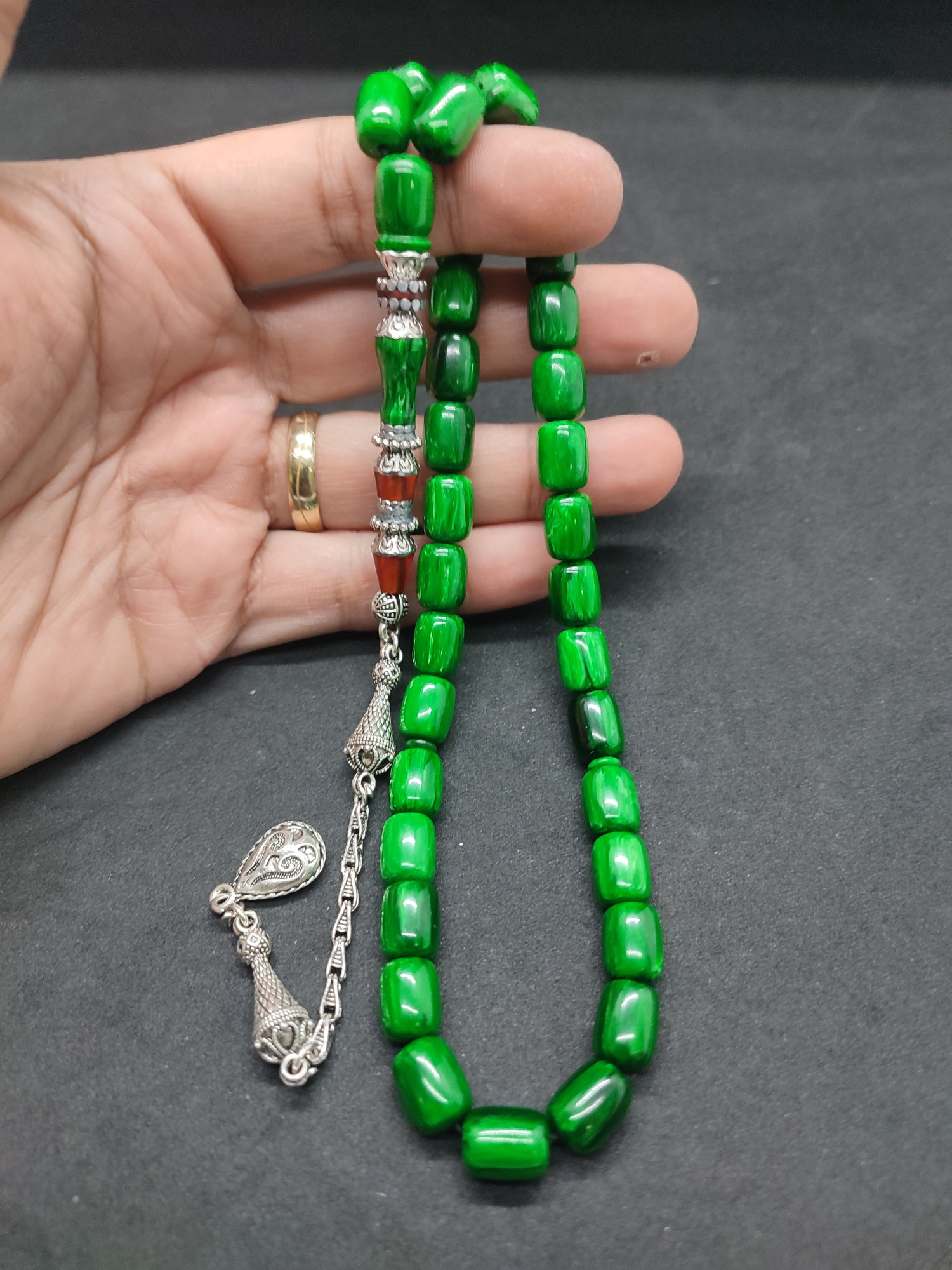 475 Ayar Gümüş Püskül 475 Ayar Gümüş Nakkaş Finlandiya Lapland Katalin Sertifikalı 9490 küçük resim 4