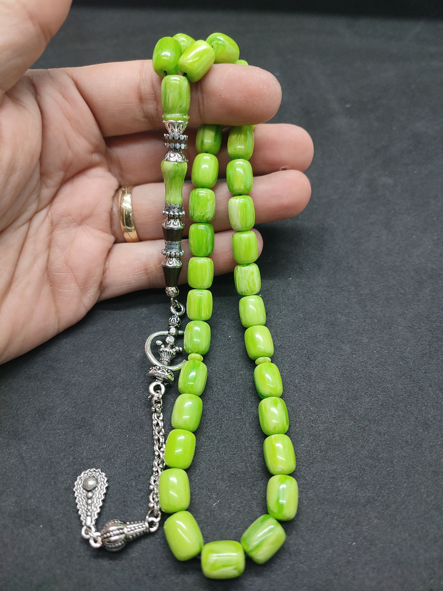 475 Ayar Gümüş Püskül 475 Ayar Gümüş Nakkaş Finlandiya Lapland Katalin Sertifikalı 9494 küçük resim 4