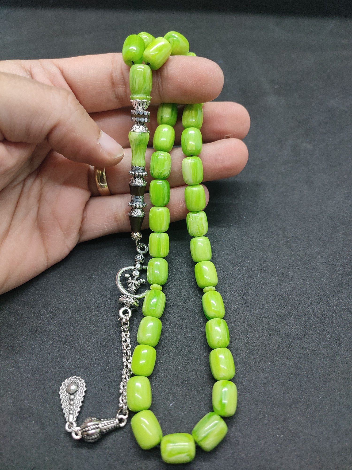 475 Ayar Gümüş Püskül 475 Ayar Gümüş Nakkaş Finlandiya Lapland Katalin Sertifikalı 9494 küçük resim 5