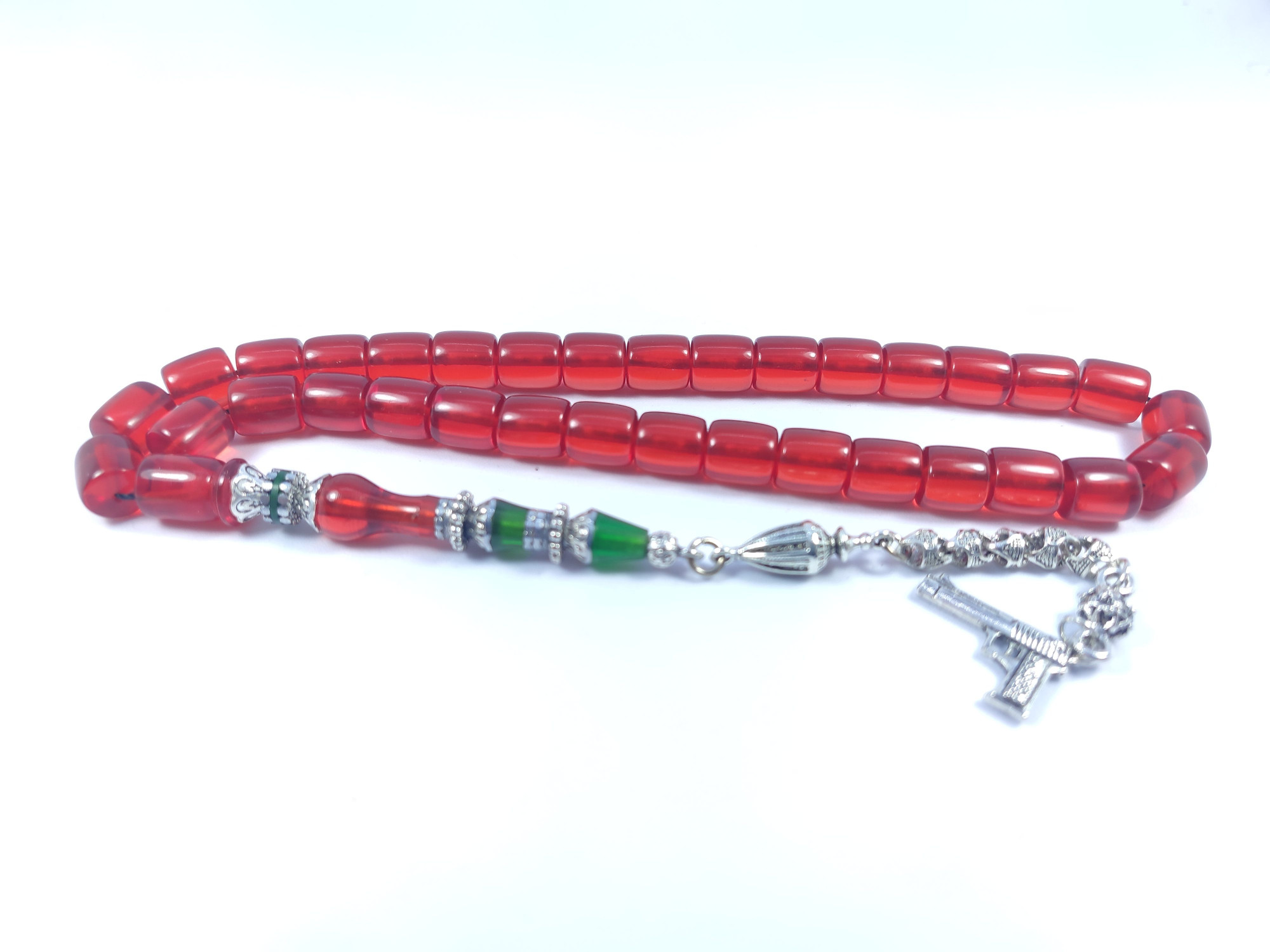 475 Ayar Gümüş Püskül 475 Ayar Gümüş Nakkaş Zar Kehribar Sertifikalı 9515 küçük resim 2