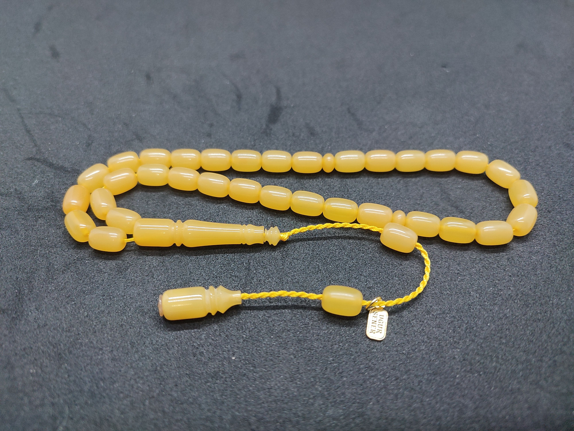 Uğur Şener Usta Eseri El Boy Çift Zımpara Çift Cilalı Sıkma Kehribar Sertifikalı 9517