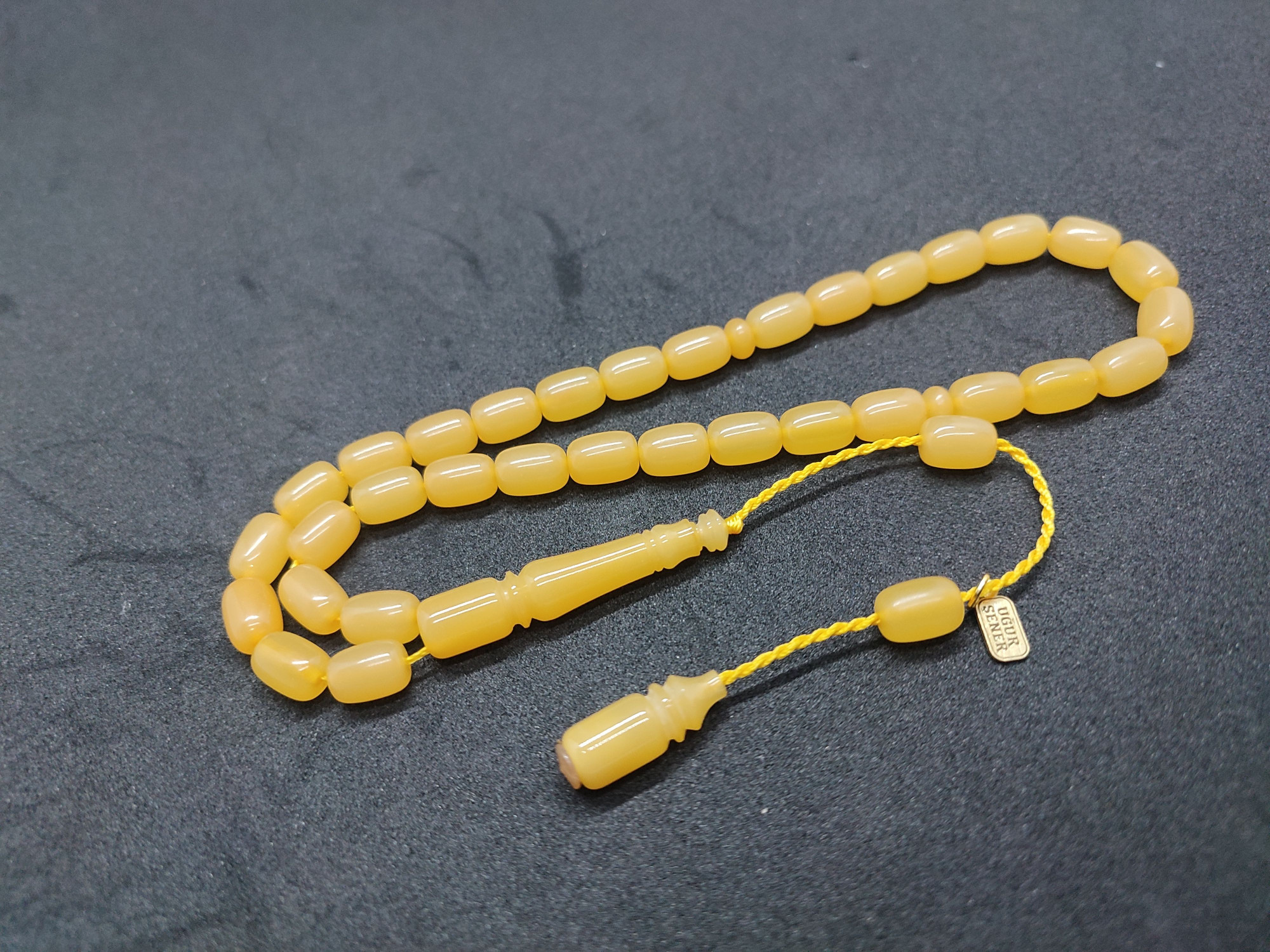 Uğur Şener Usta Eseri El Boy Çift Zımpara Çift Cilalı Sıkma Kehribar Sertifikalı 9517 küçük resim 2