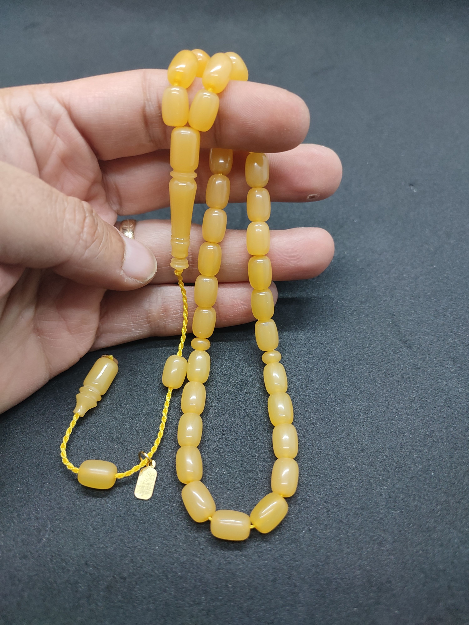 Uğur Şener Usta Eseri El Boy Çift Zımpara Çift Cilalı Sıkma Kehribar Sertifikalı 9517 küçük resim 5