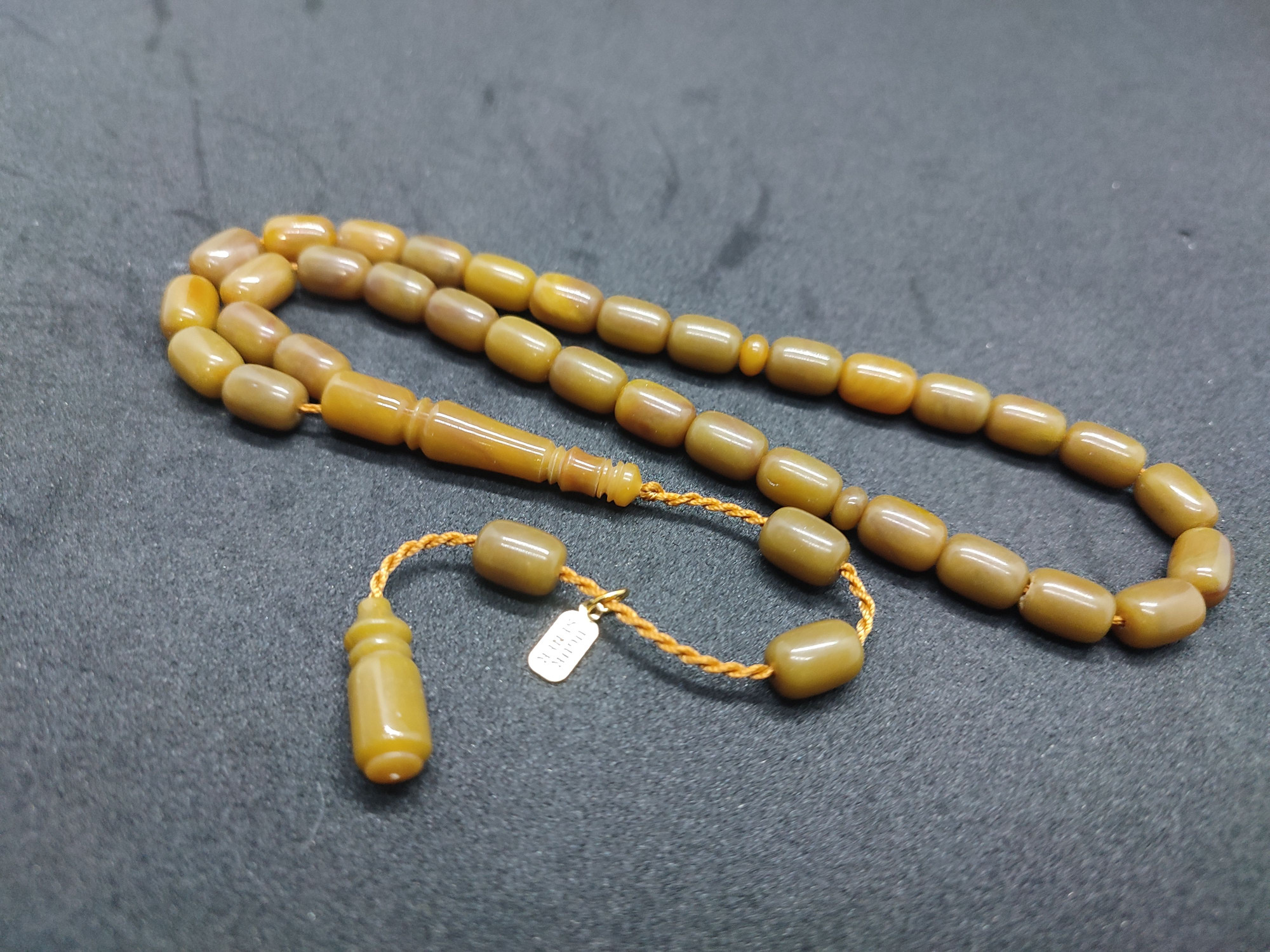 Uğur Şener Usta Eseri El Boy Çift Zımpara Çift Cilalı Sıkma Kehribar Sertifikalı 9519 küçük resim 3