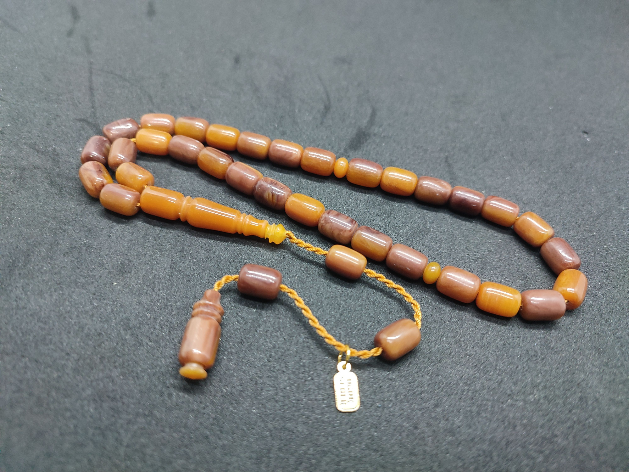 Uğur Şener Usta Eseri El Boy Çift Zımpara Çift Cilalı Sıkma Kehribar Sertifikalı 9520 küçük resim 4