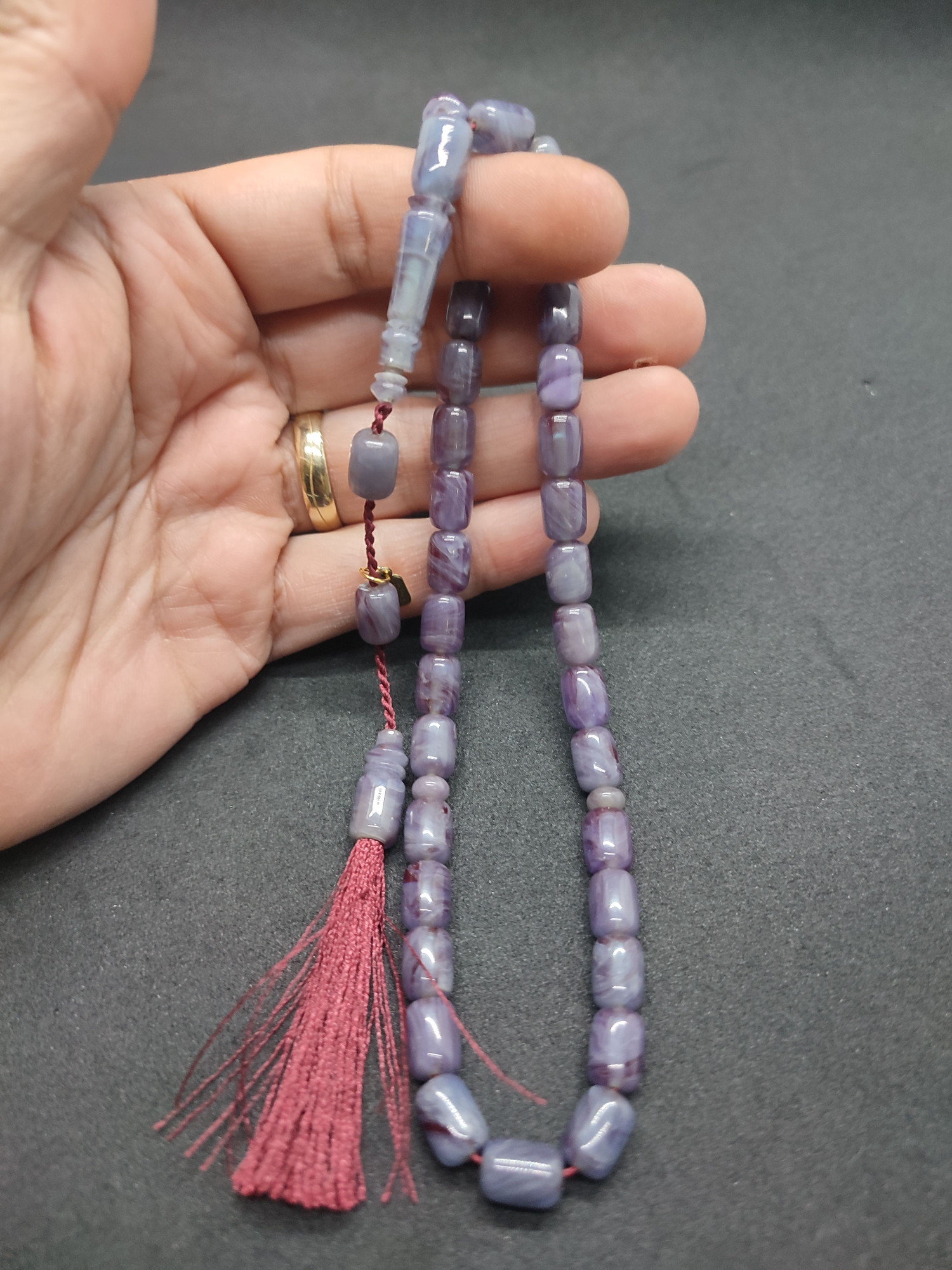 Uğur Şener Usta Eseri El Boy Çift Zımpara Çift Cilalı Sıkma Kehribar Sertifikalı 9522 küçük resim 4