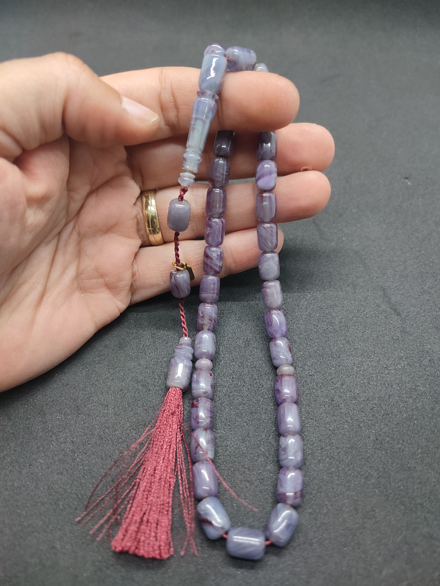 Uğur Şener Usta Eseri El Boy Çift Zımpara Çift Cilalı Sıkma Kehribar Sertifikalı 9522 küçük resim 5