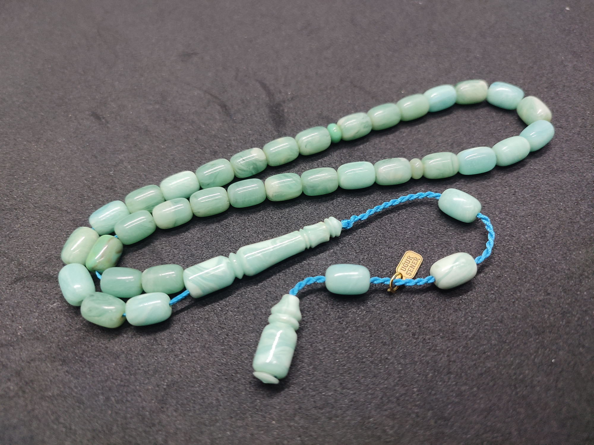 Uğur Şener Usta Eseri El Boy Çift Zımpara Çift Cilalı Sıkma Kehribar Sertifikalı 9523