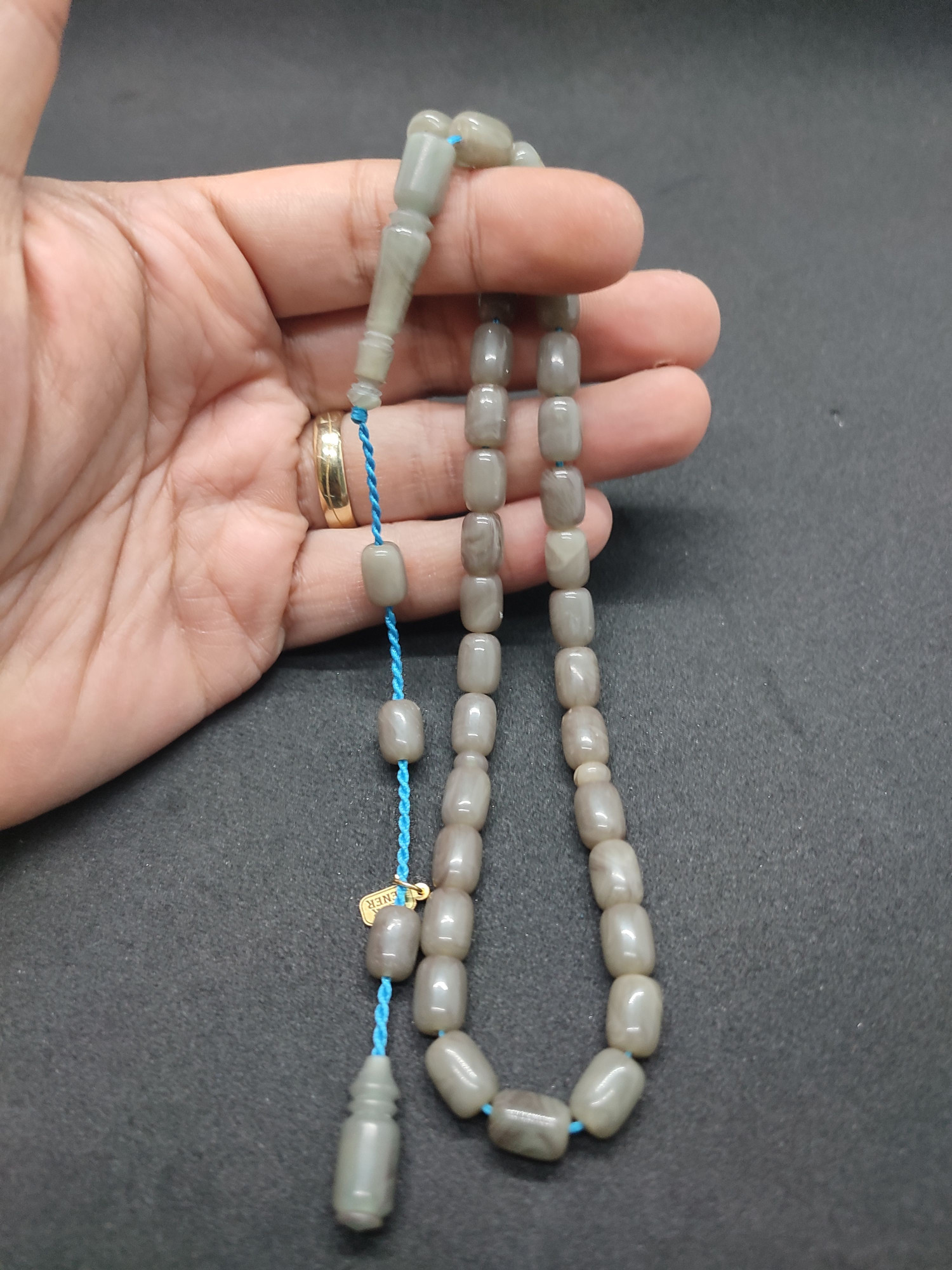 Uğur Şener Usta Eseri El Boy Çift Zımpara Çift Cilalı Sıkma Kehribar Sertifikalı 9525 küçük resim 3