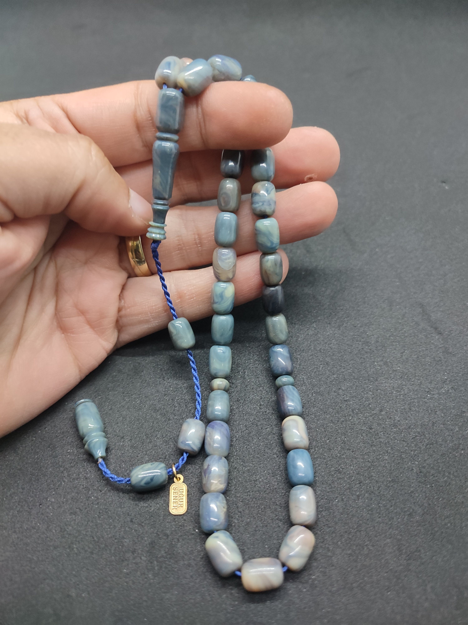 Uğur Şener Usta Eseri El Boy Çift Zımpara Çift Cilalı Sıkma Kehribar Sertifikalı 9526 küçük resim 5