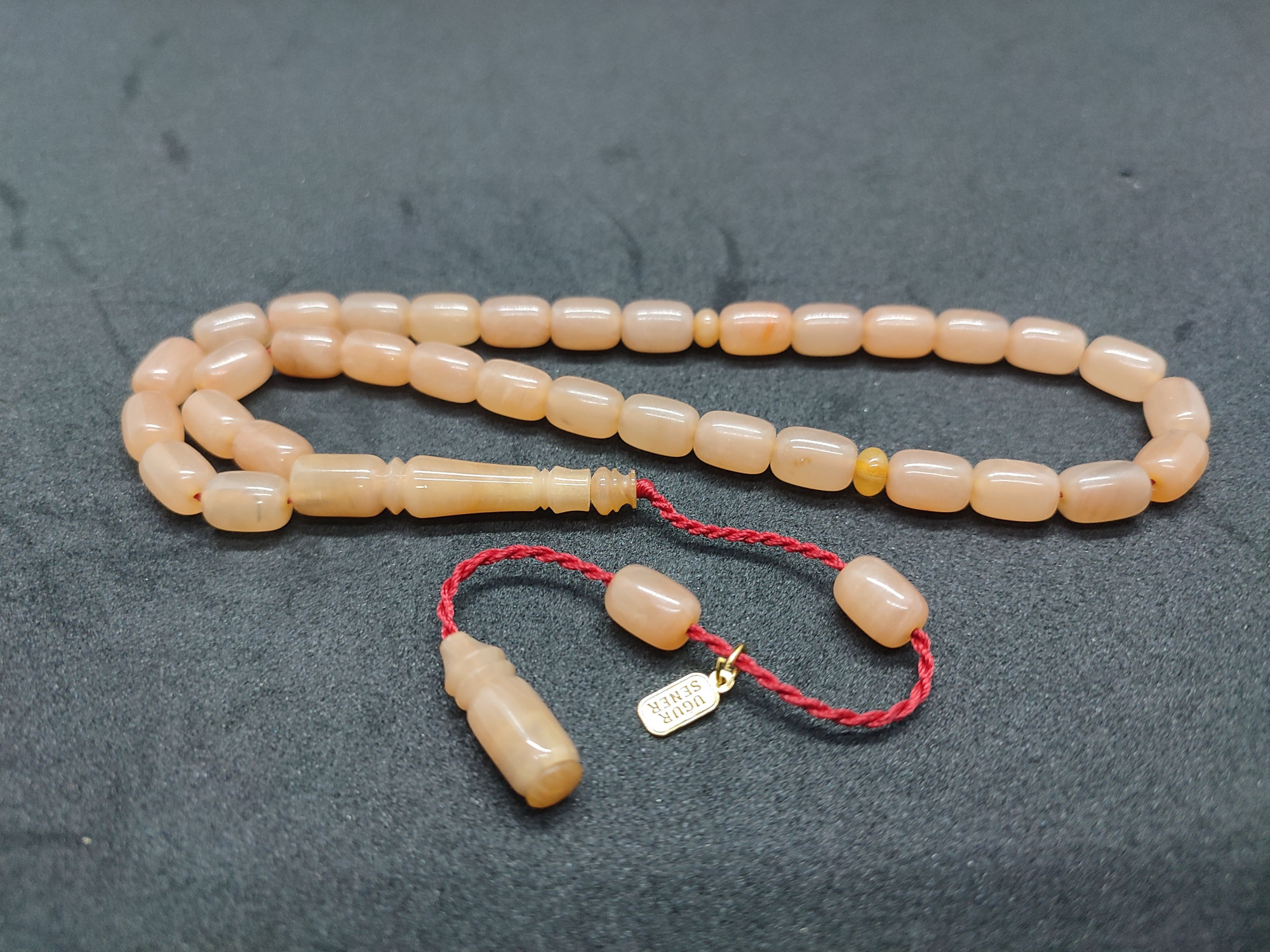 Uğur Şener Usta Eseri El Boy Çift Zımpara Çift Cilalı Sıkma Kehribar Sertifikalı 9527 küçük resim 2